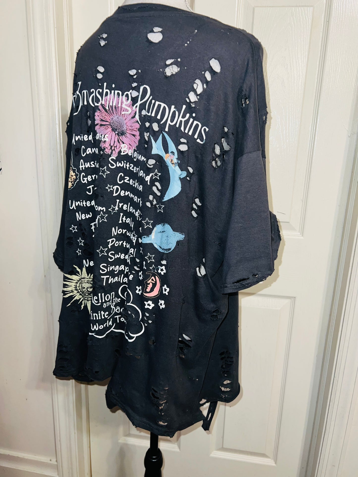 Smashing Pumpkins Double Sided Oversized Distressed Tee