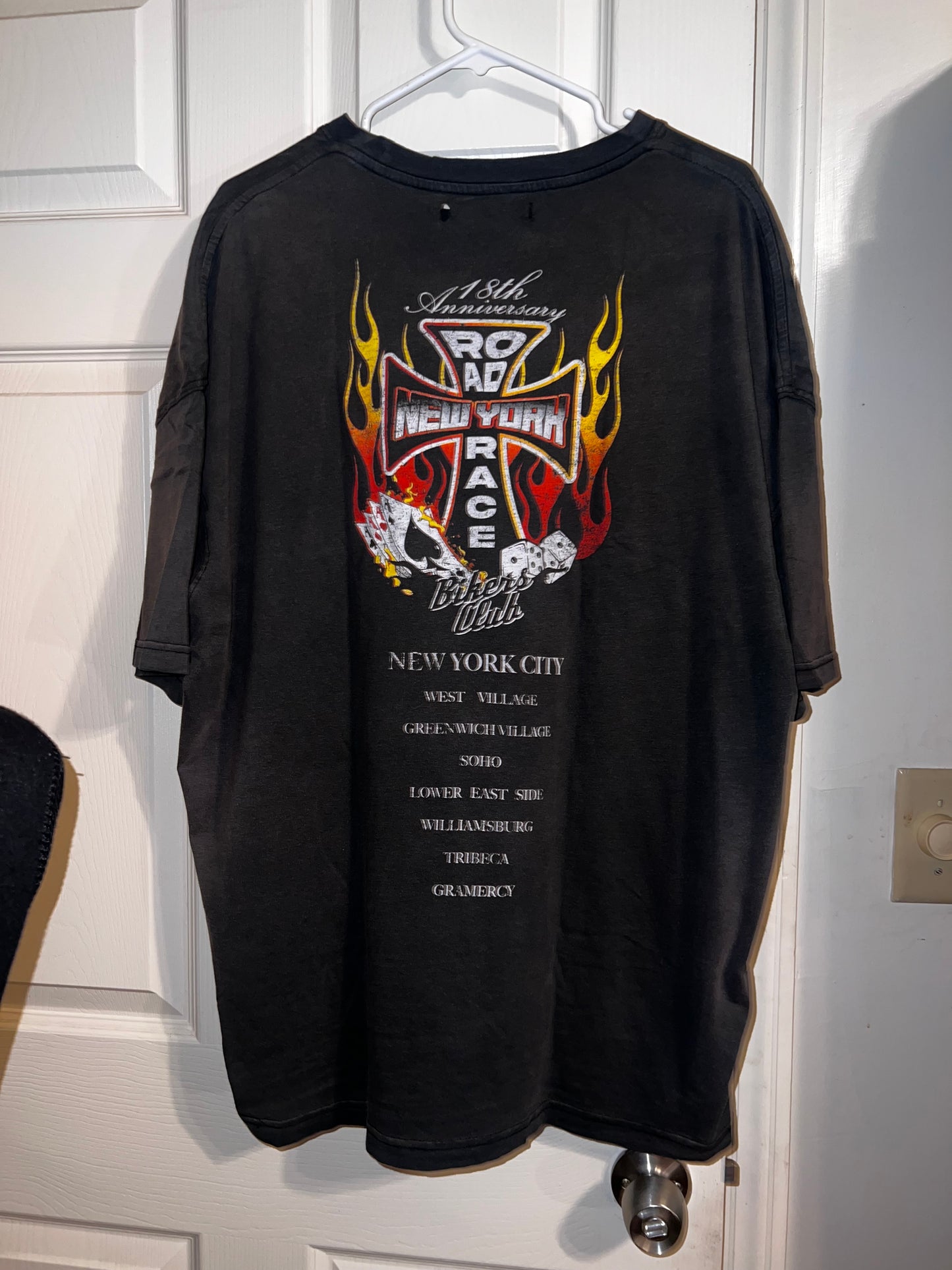 Bikers Club Road Race 18th Anniversary Vintage Oversized Distressed Tee