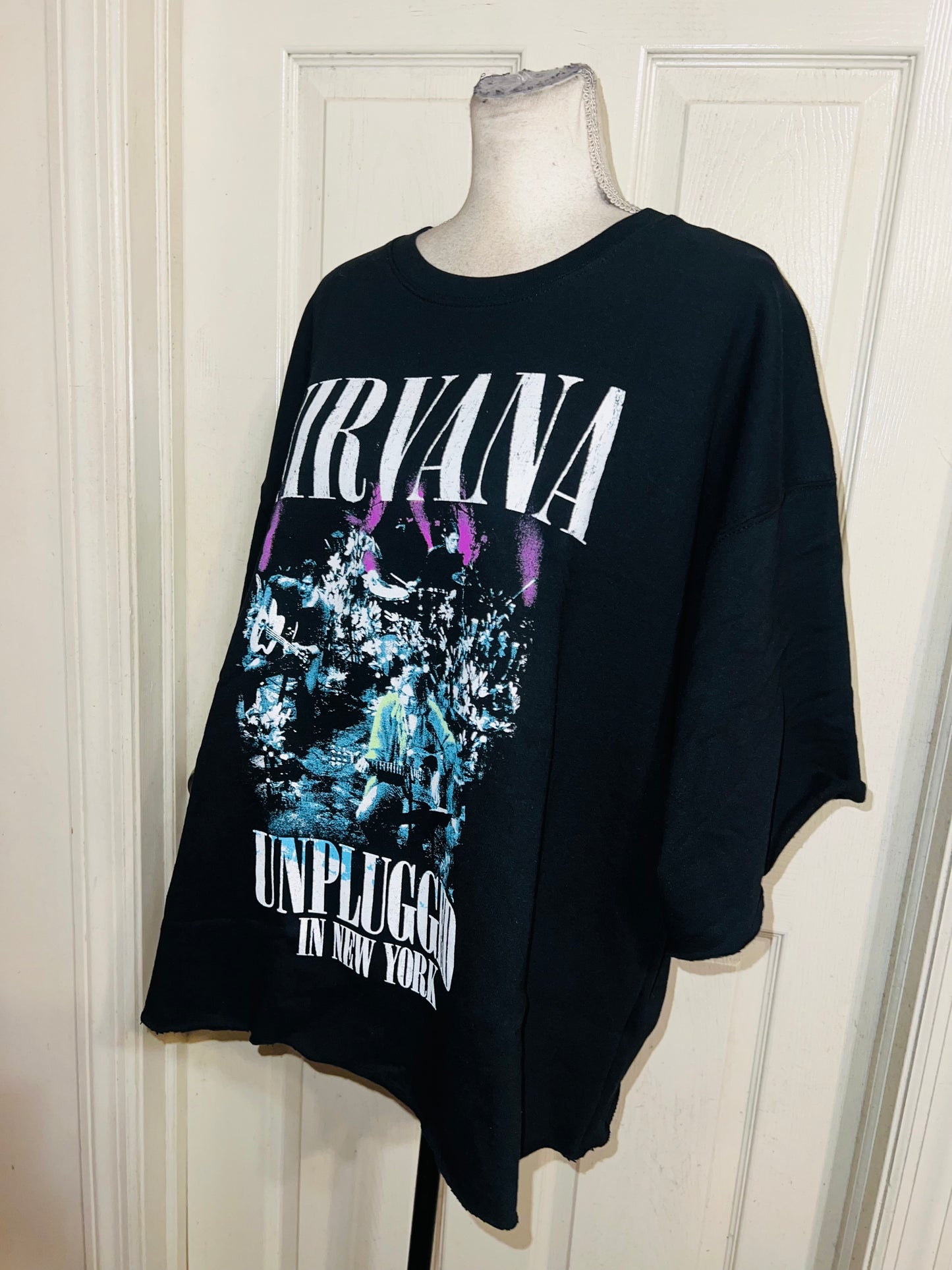 Nirvana Oversized Distressed Sweatshirt Tee