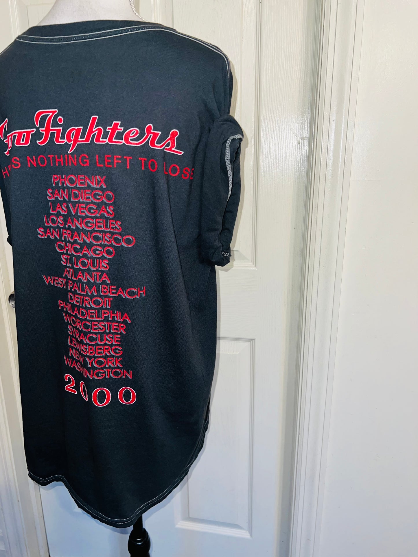 Foo Fighters Double Sided Oversized Distressed Tee