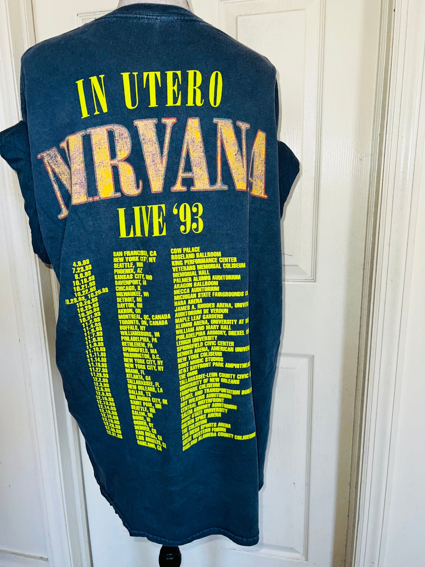 Nirvana Double Sided Oversized Distressed Tee