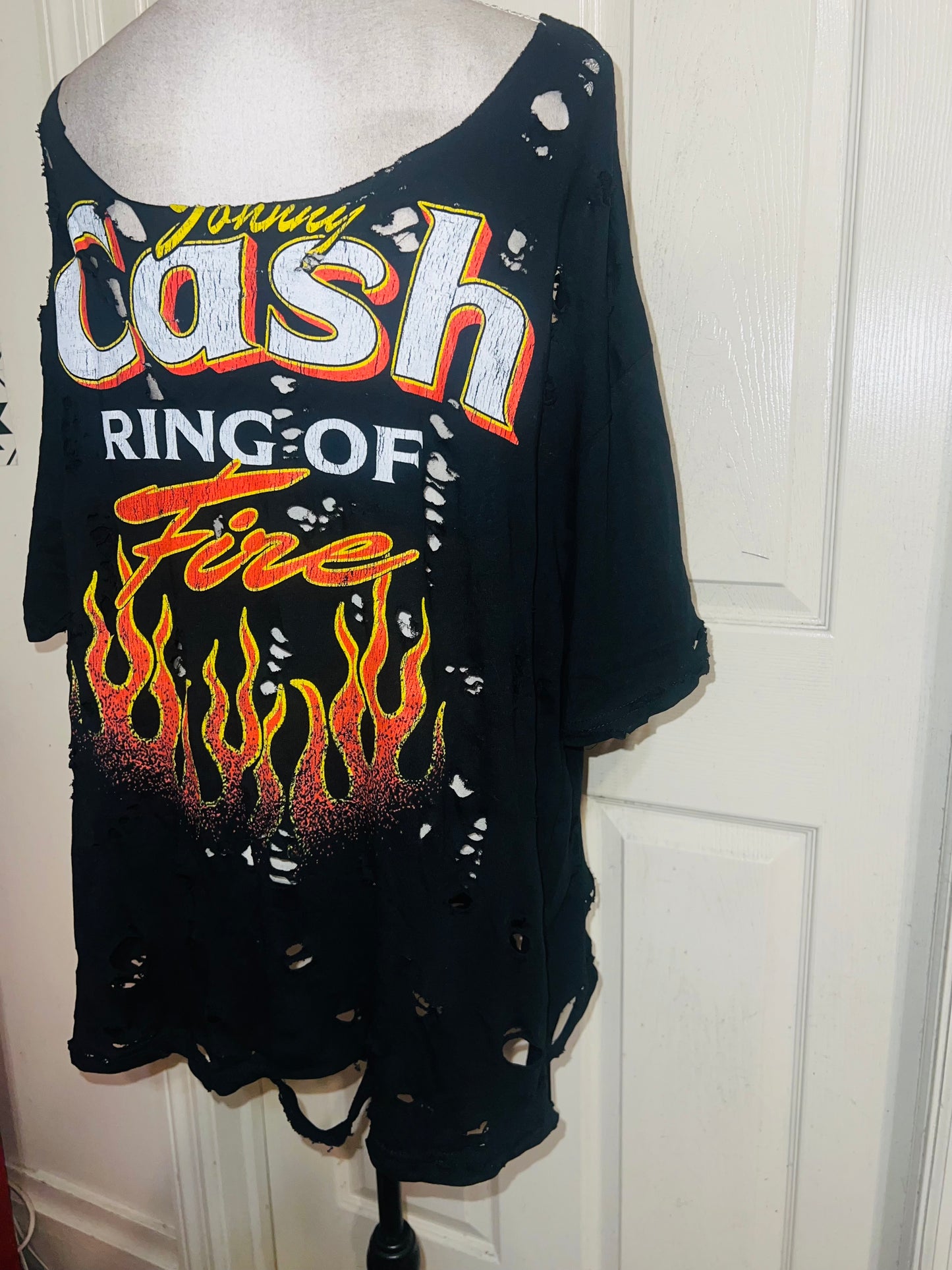 Johnny Cash Double Sided Oversized Distressed Tee