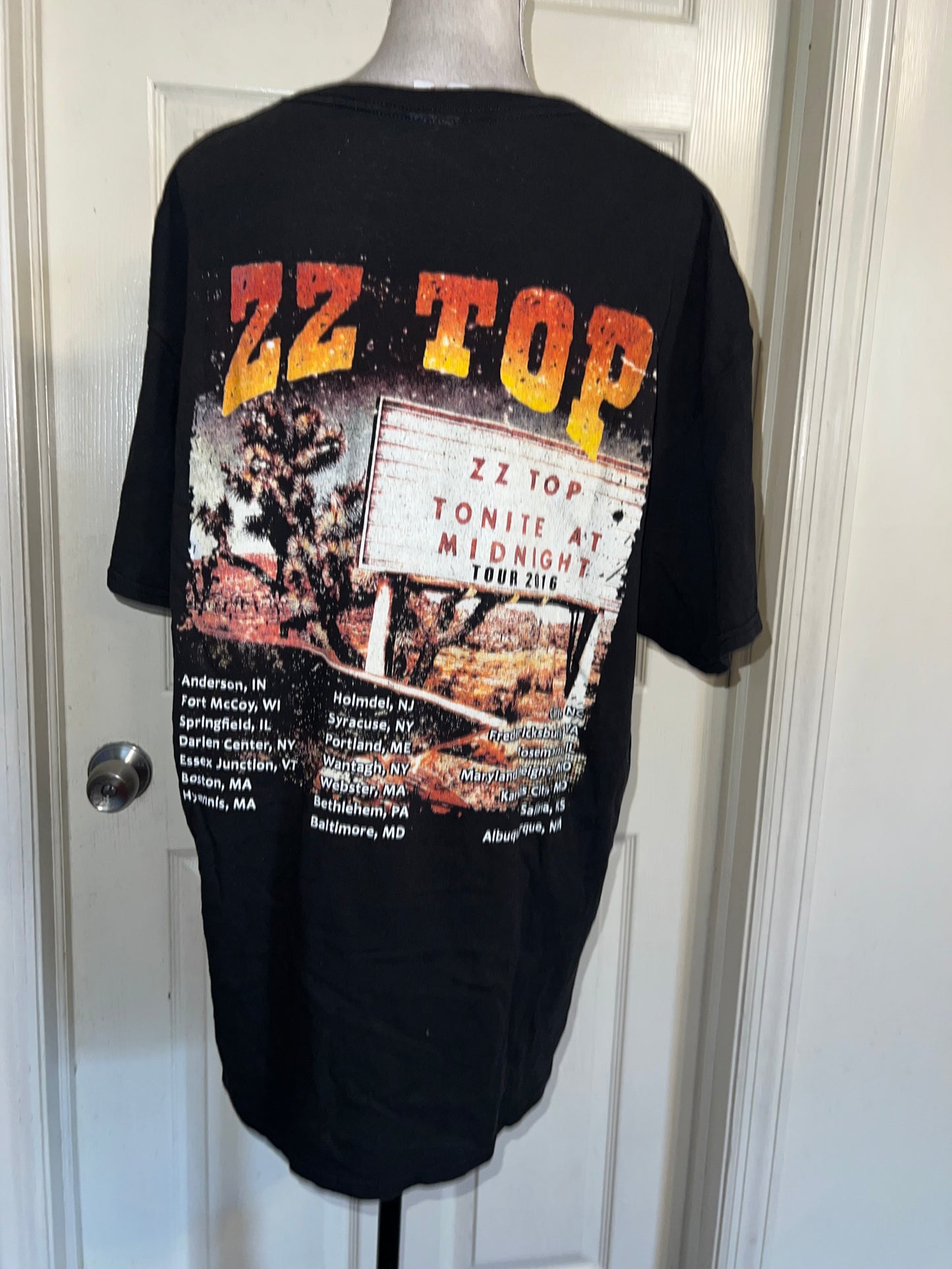 ZZ Top Double Sided Oversized Distressed Tee