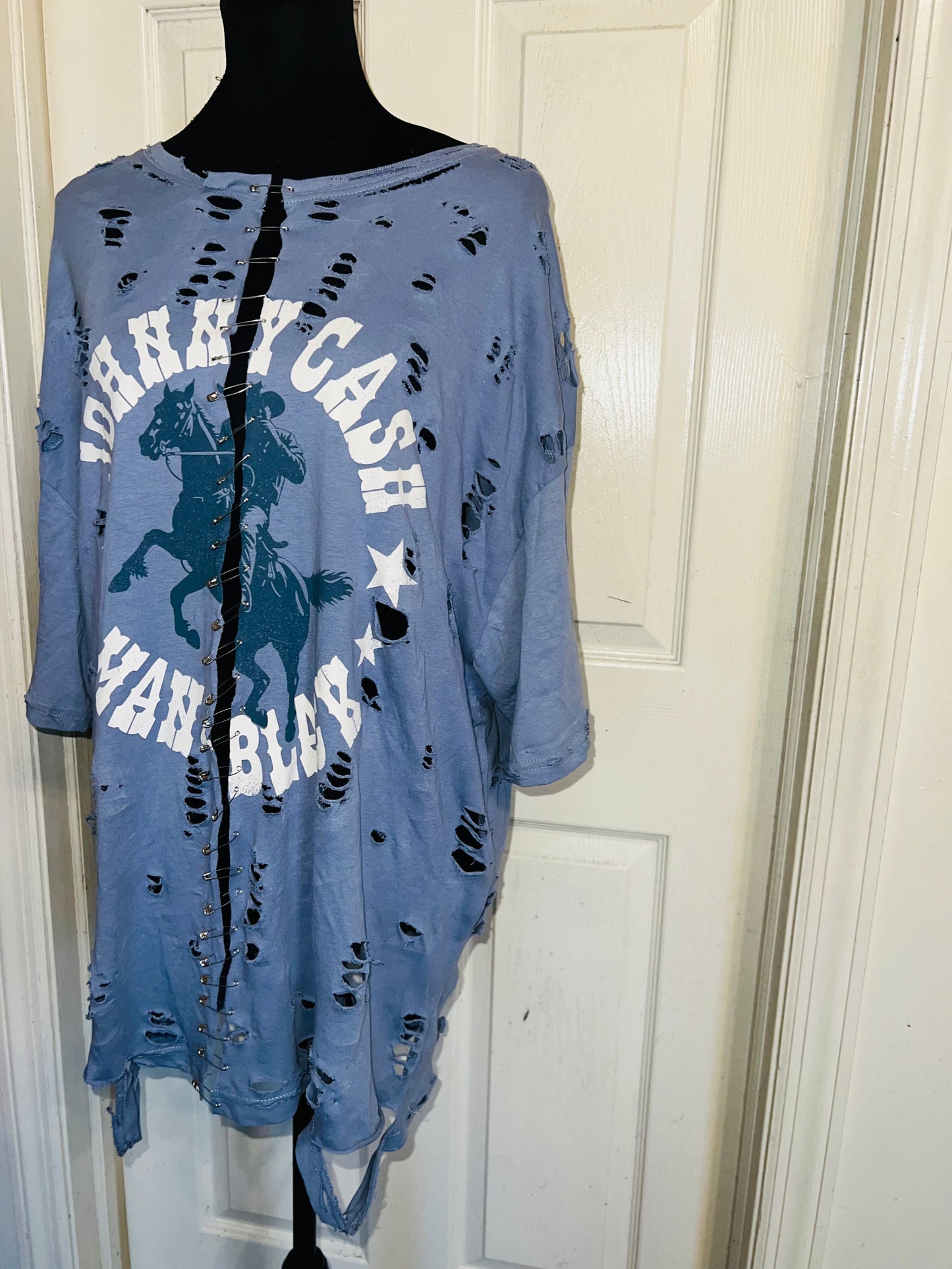Johnny Cash Split Oversized Distressed Tee