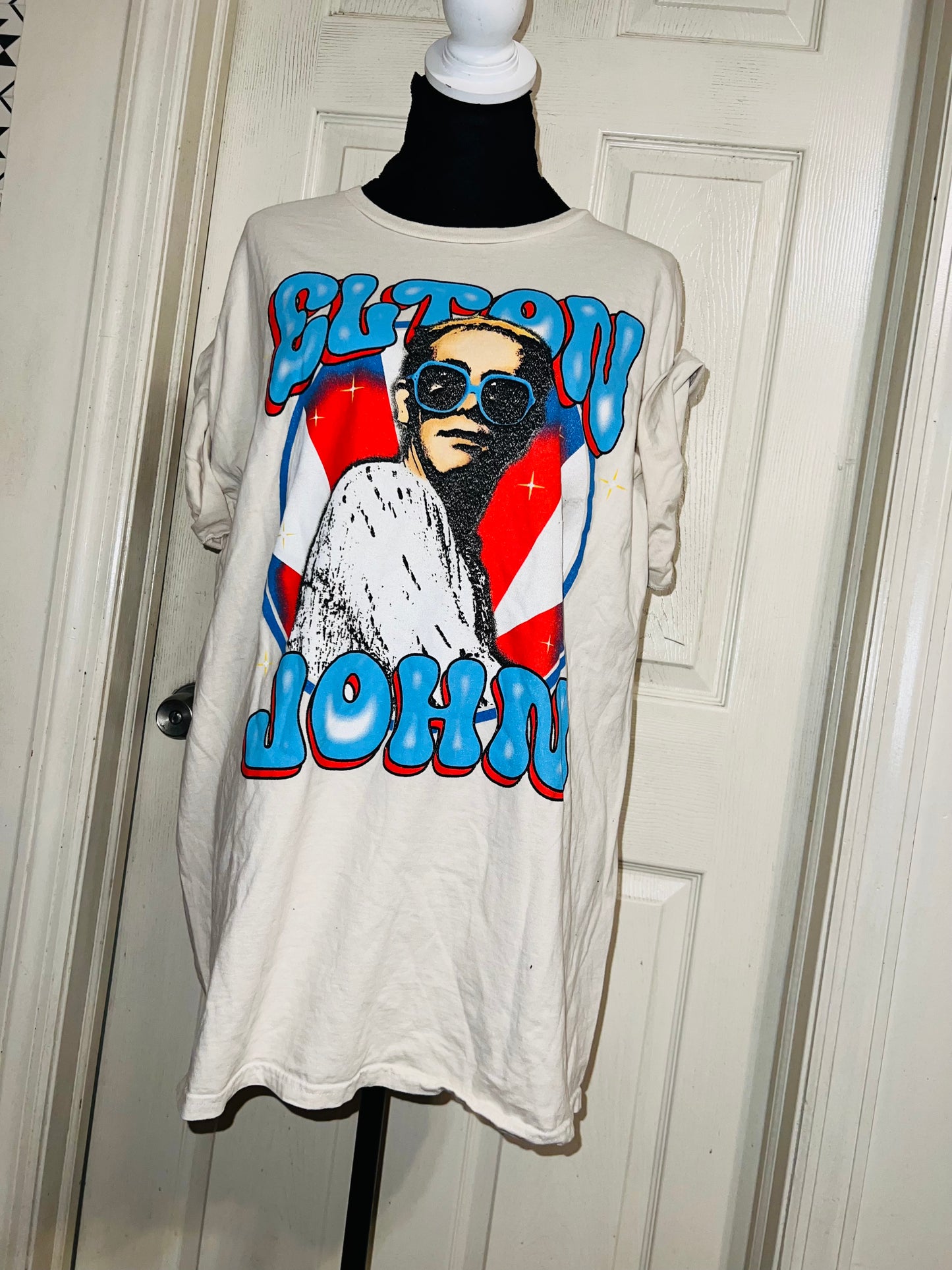 Elton John Oversized Distressed Tee