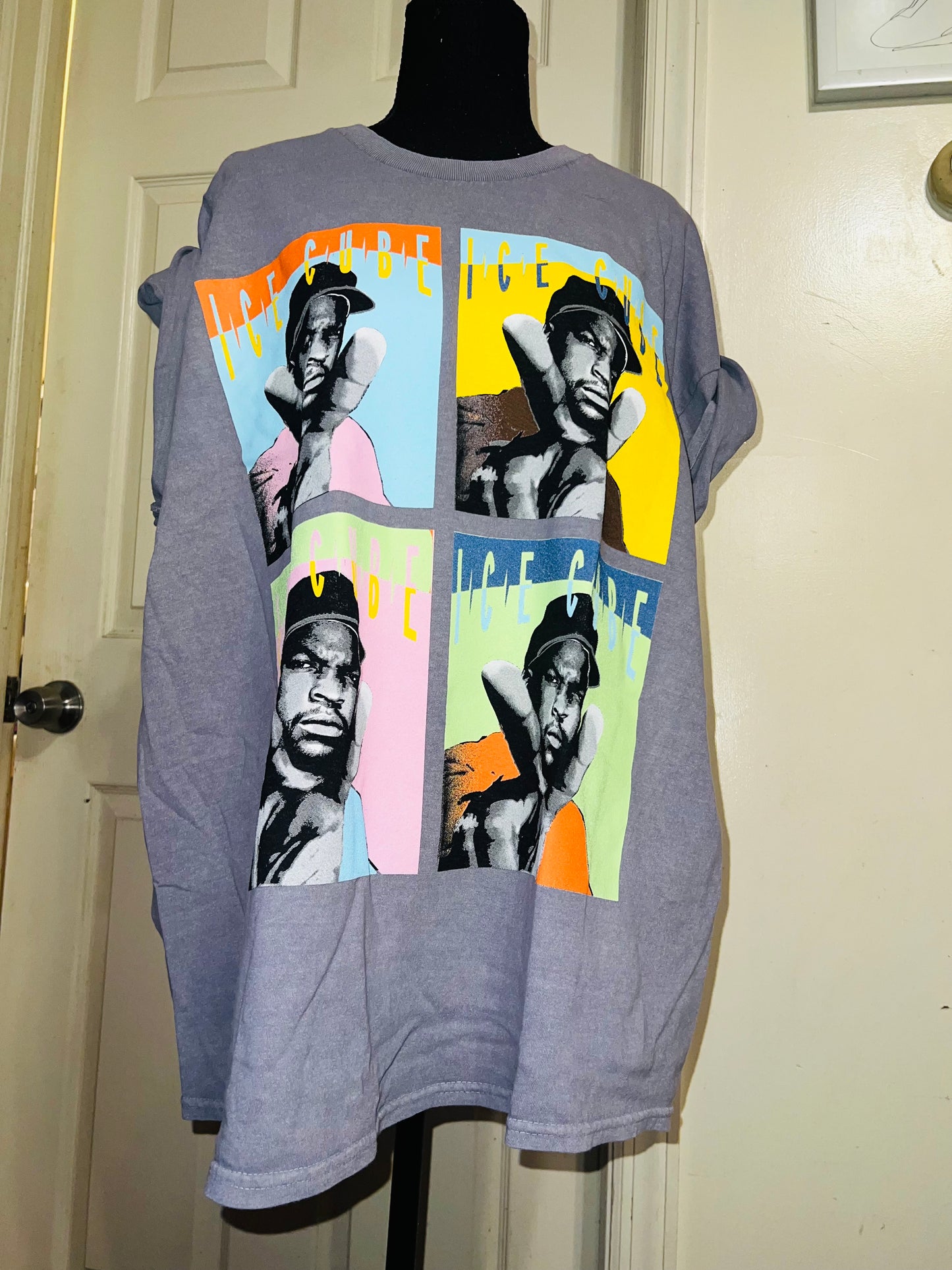 Ice Cube Warhol Pop Art Oversized Distressed Tee