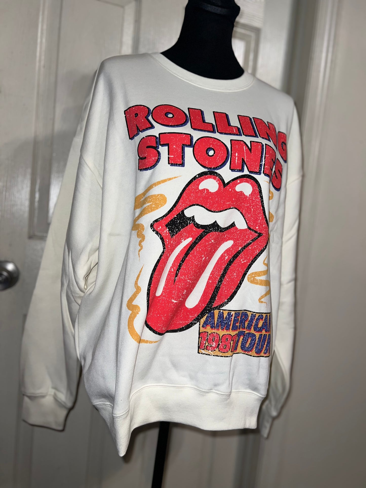 The Rolling Stones Oversized Distressed Sweatshirt