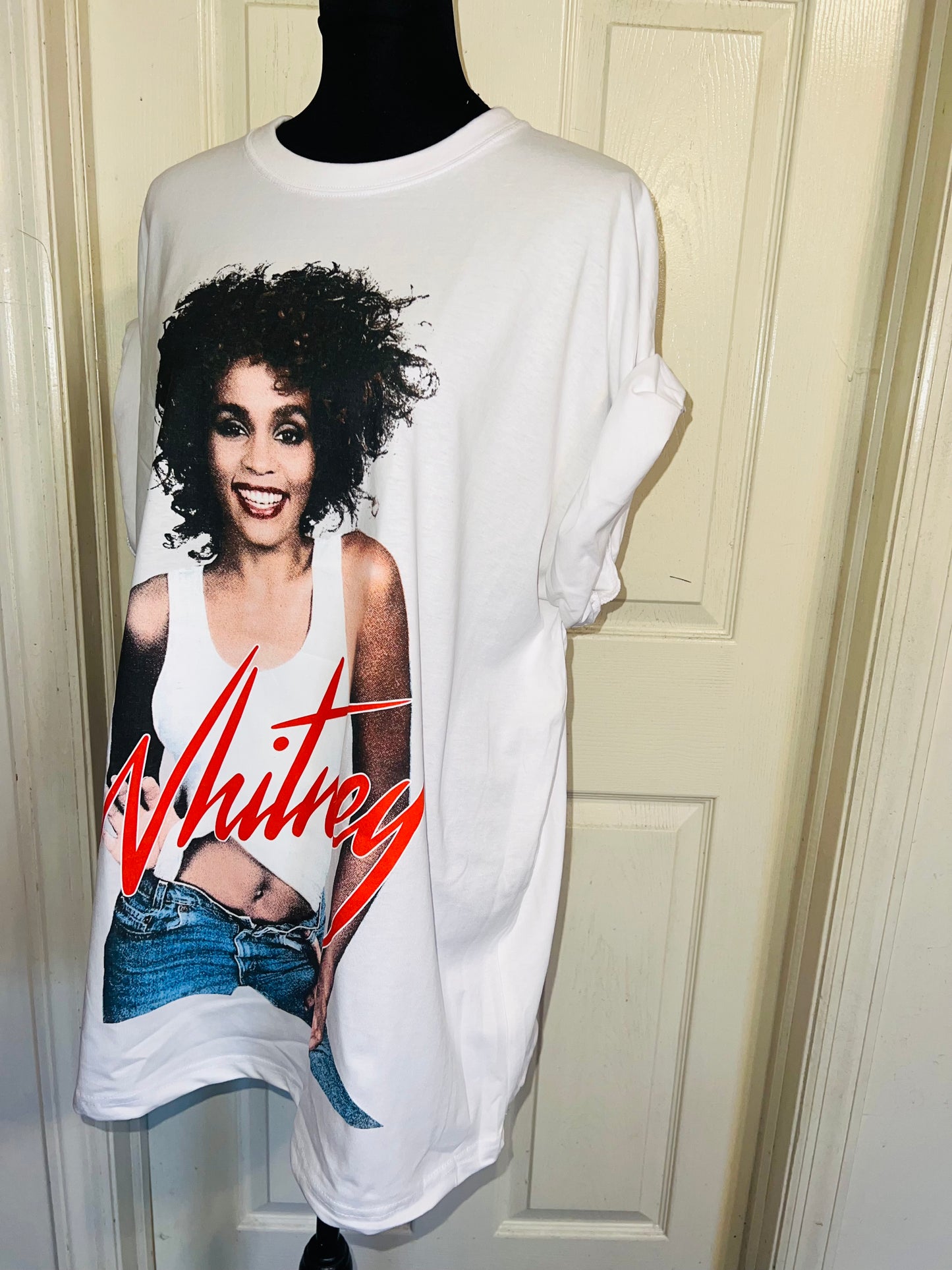 Whitney Houston Oversized Distressed Tee