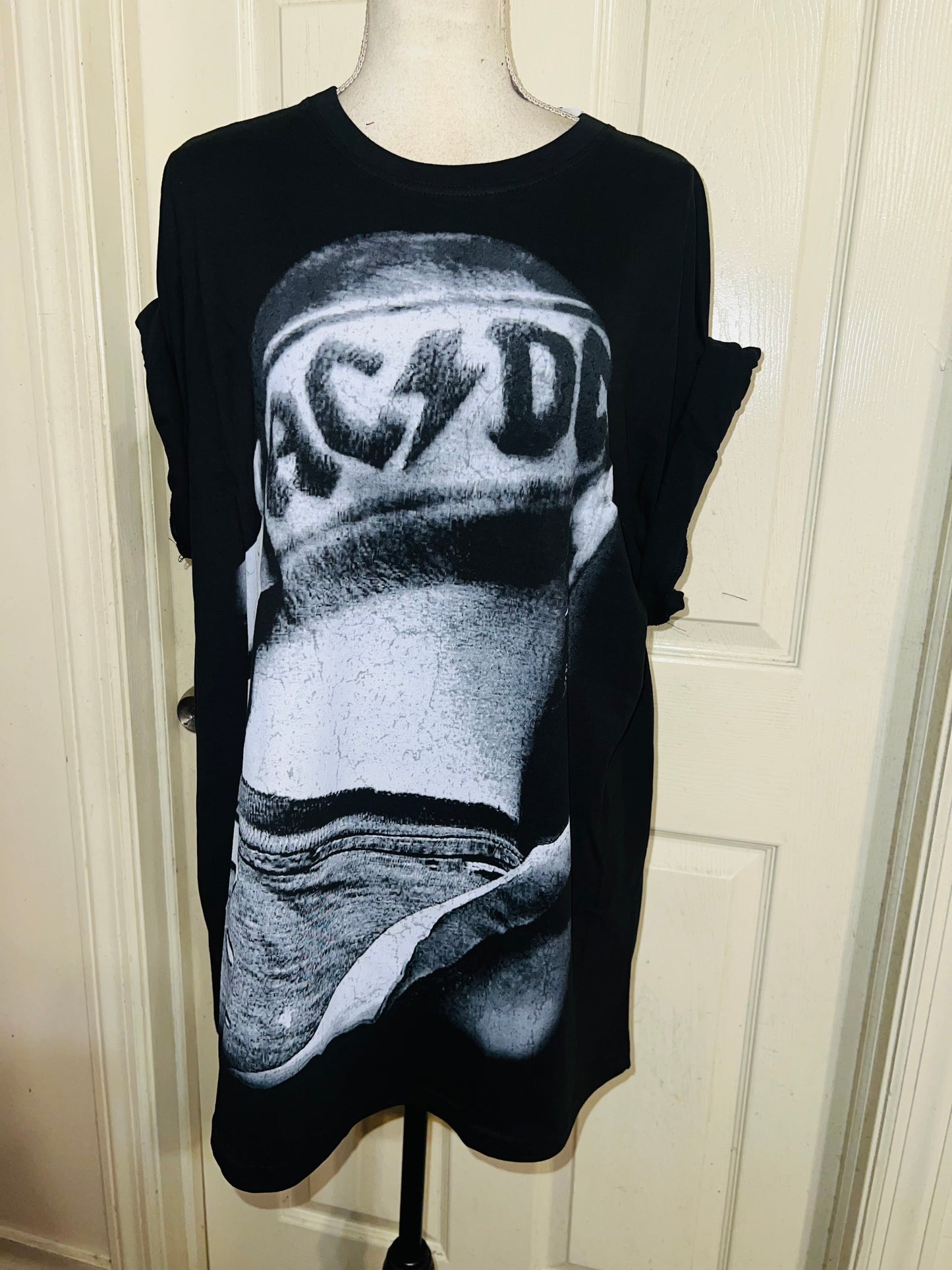 AC/DC Oversized Distressed Tee