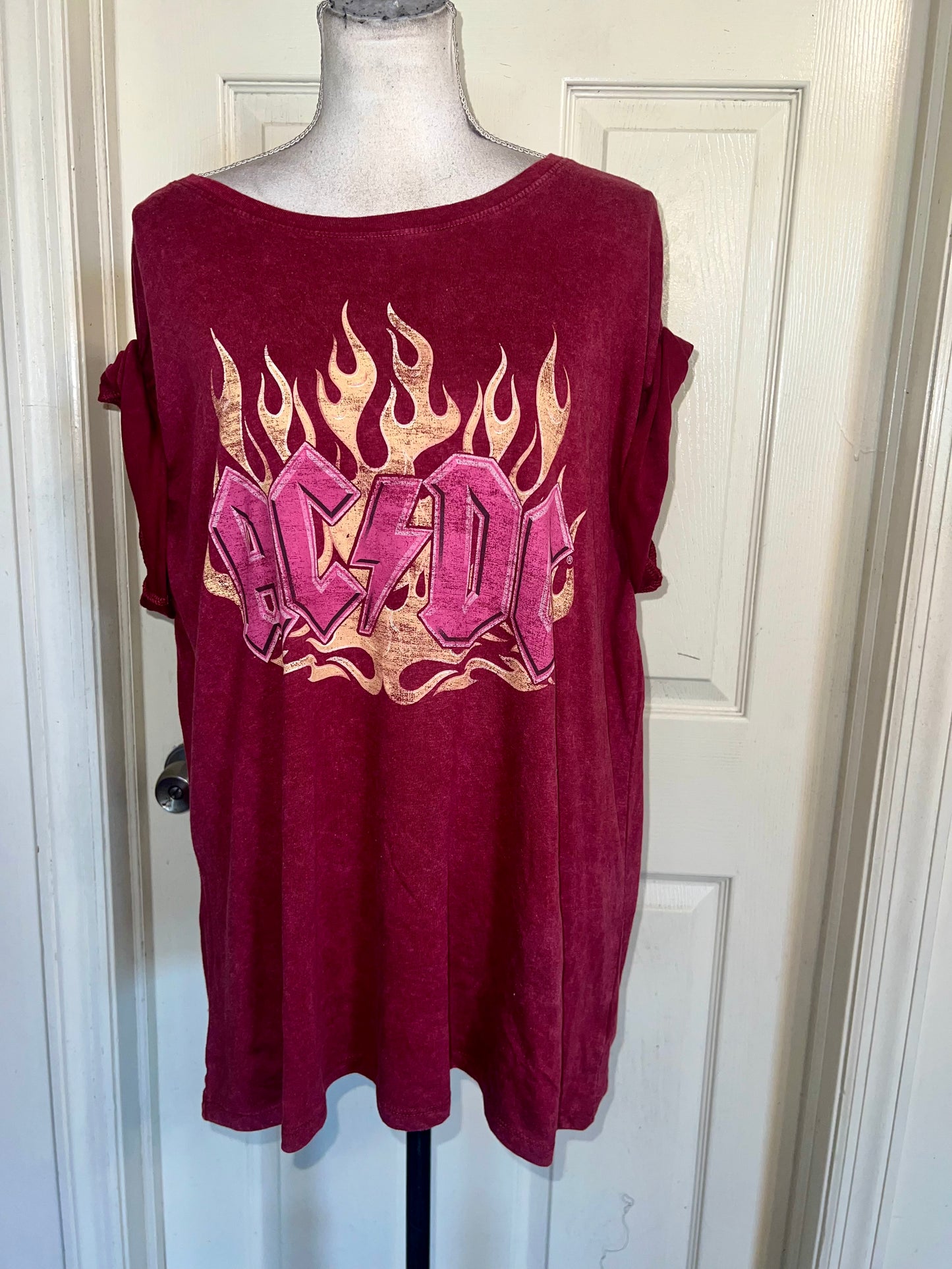 AC/DC Oversized Distressed Tee