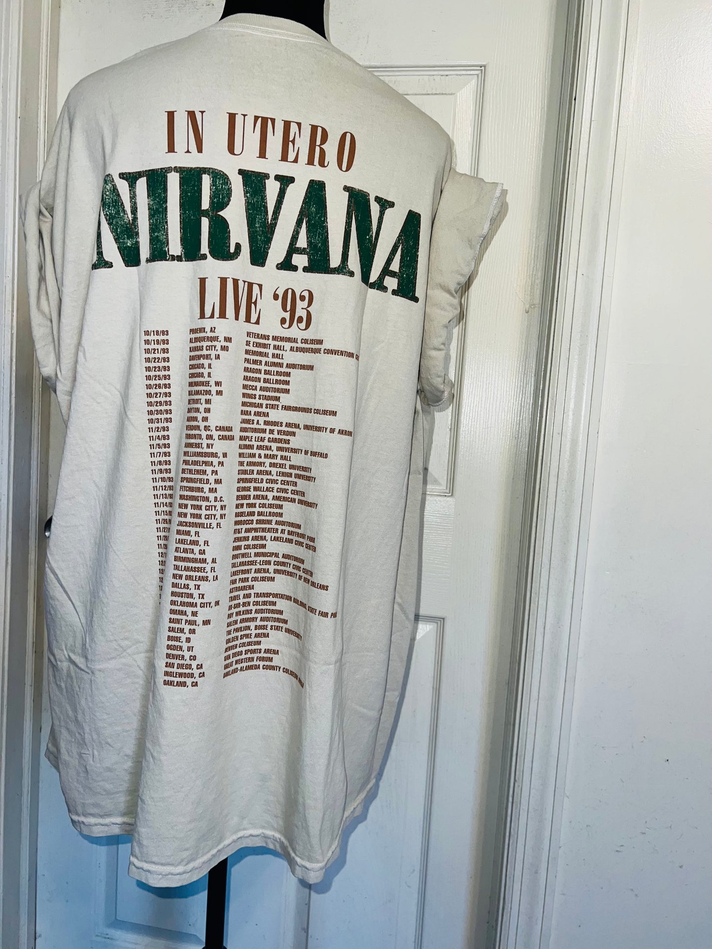 Nirvana Double Sided Oversized Distressed Tee