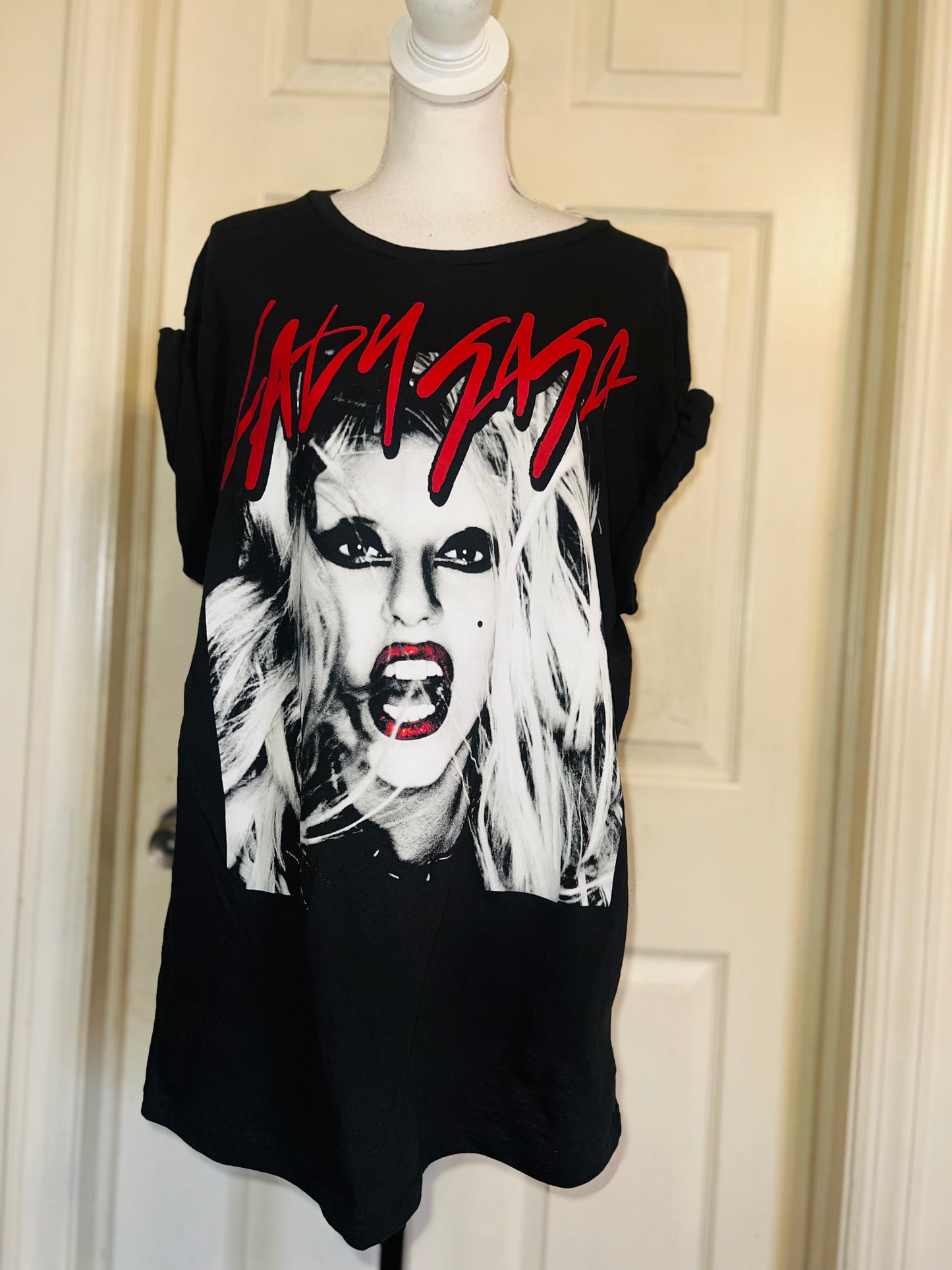 Lady Gaga Oversized Distressed Tee