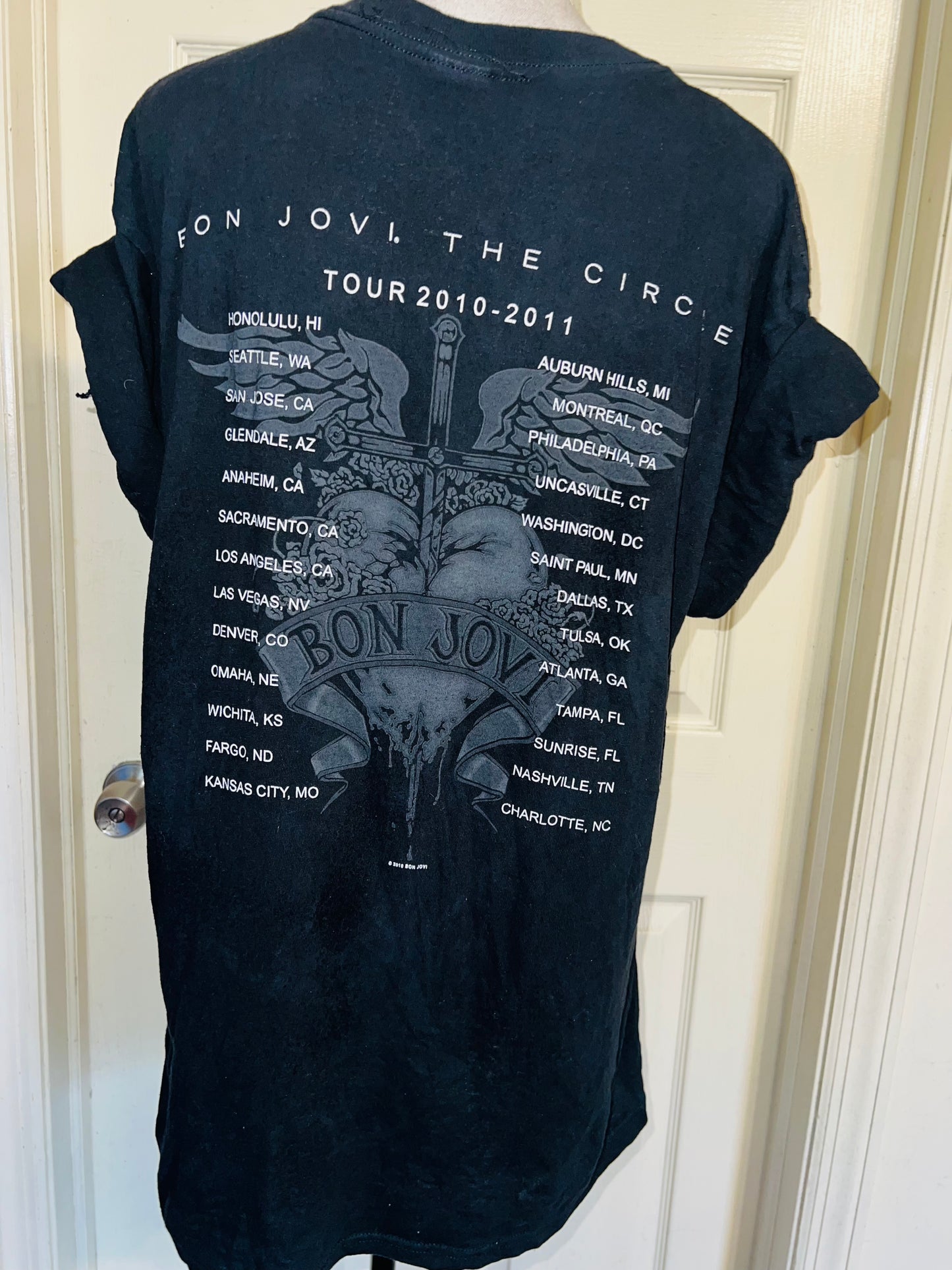 Bon Jovi Double Sided Oversized Distressed Tee