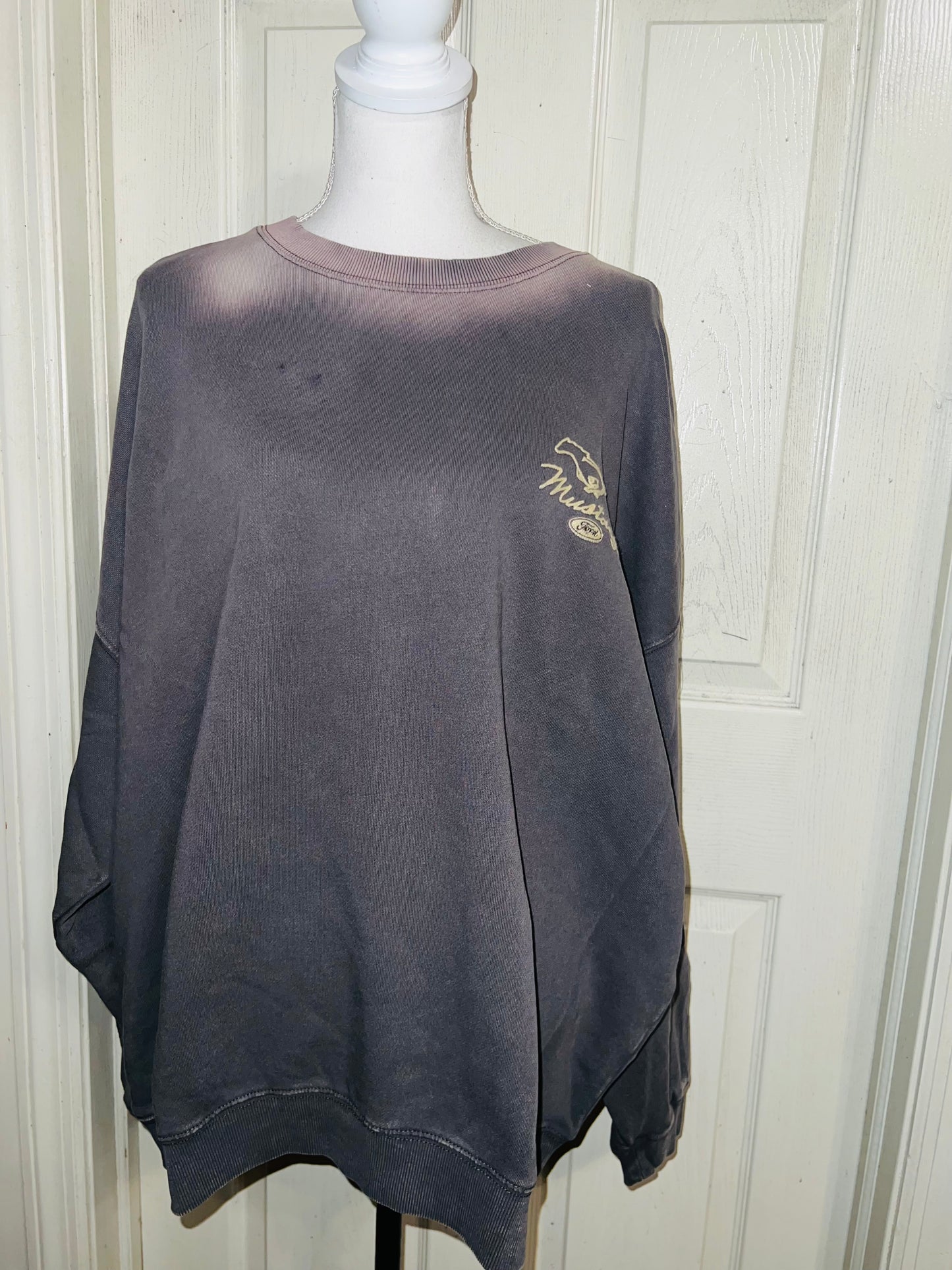 Ford Mustang Double Sided Oversized Distressed Sweatshirt
