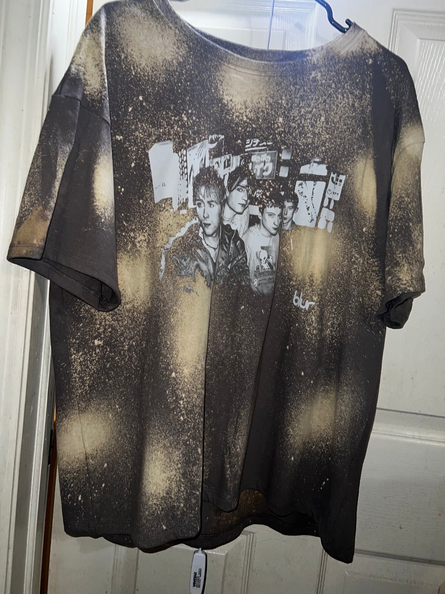 Bleached Blur Oversized Distressed Tee