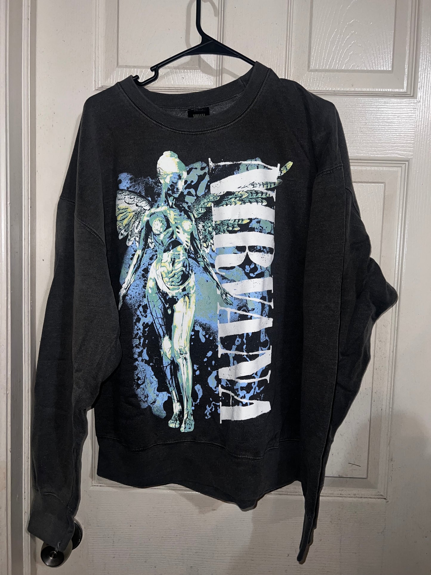 Nirvana Oversized Distressed Crewneck Sweatshirt
