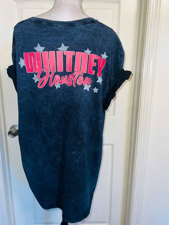Whitney Houston Double Sided Oversized Distressed Tee