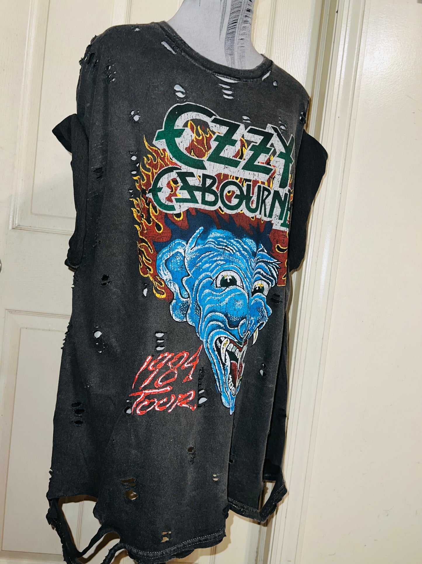 Ozzy Osbourne Double Sided Oversized Distressed Tee