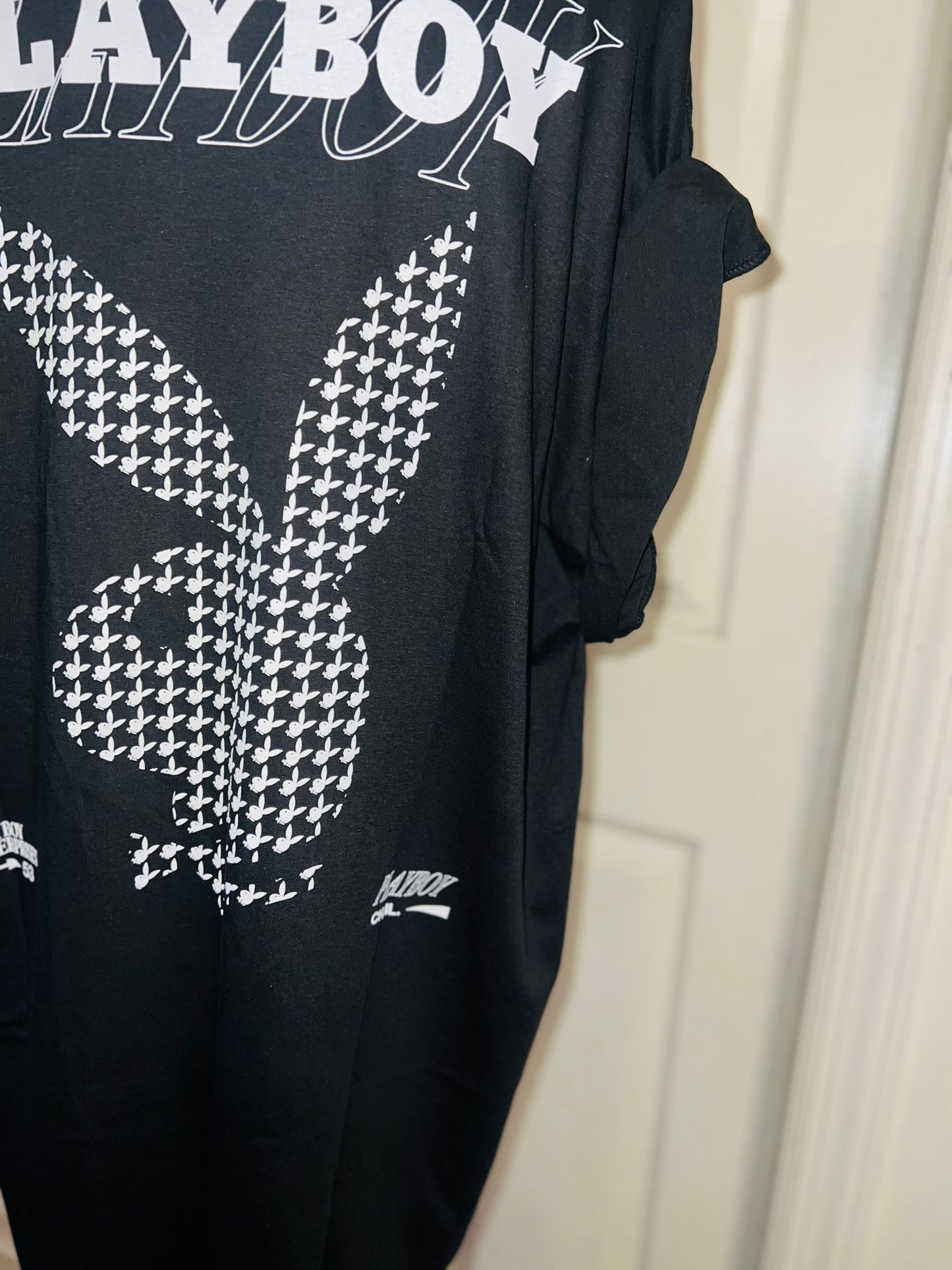 Playboy Double Sides Oversized Distressed Tee