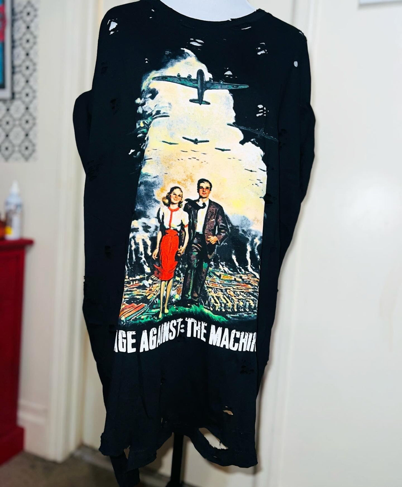 Rage Against the Machine Oversized Distressed Tee