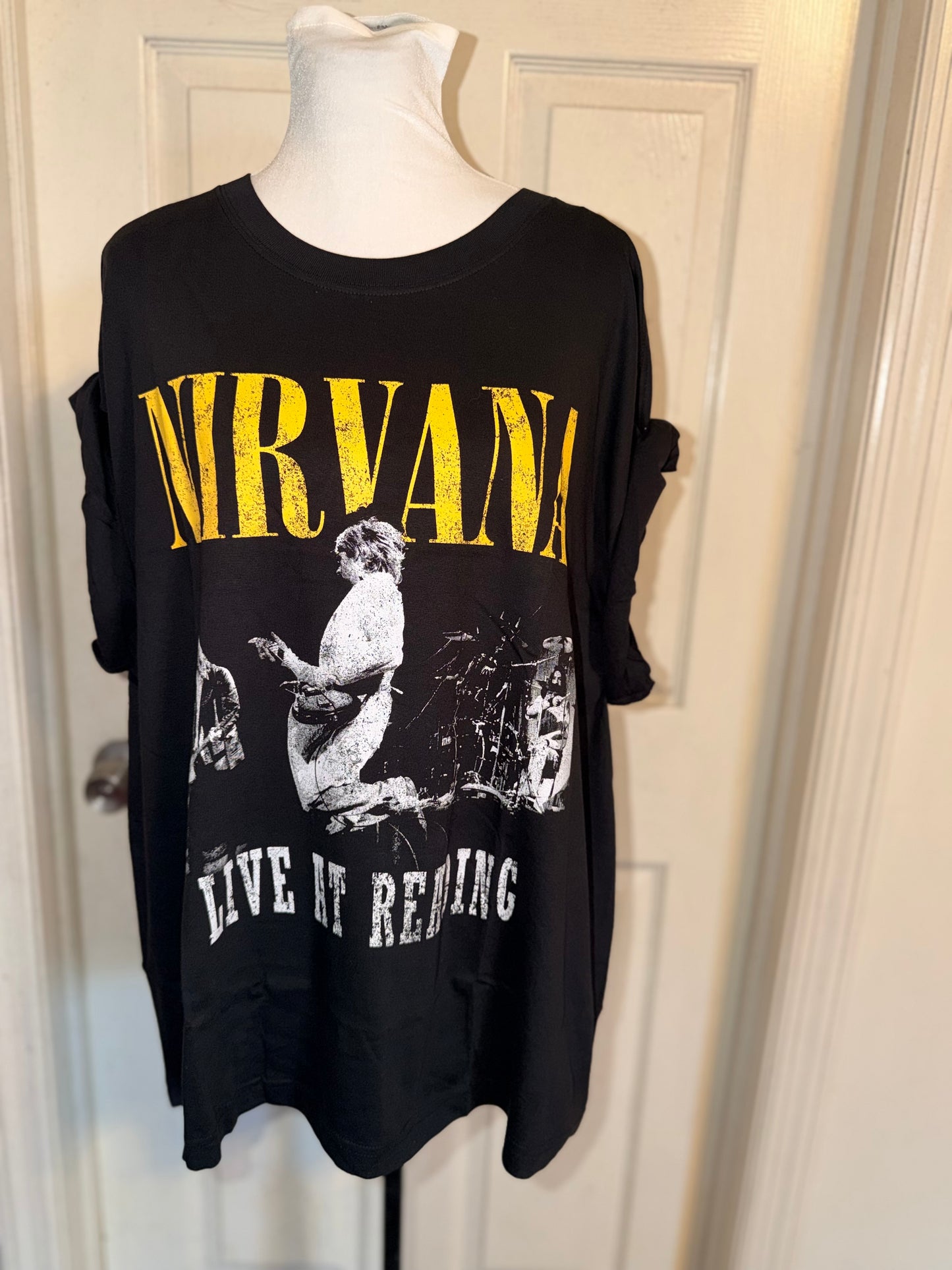 Nirvana Double Sided Oversized Distressed Tee