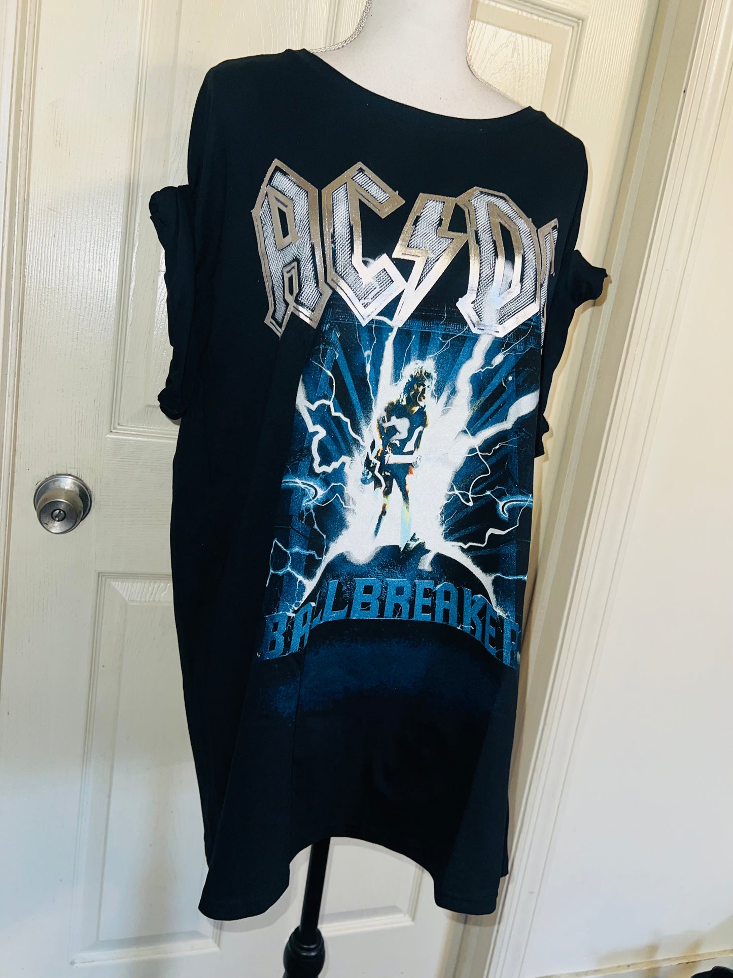 AC/DC Double Sided Oversized Distressed Tee
