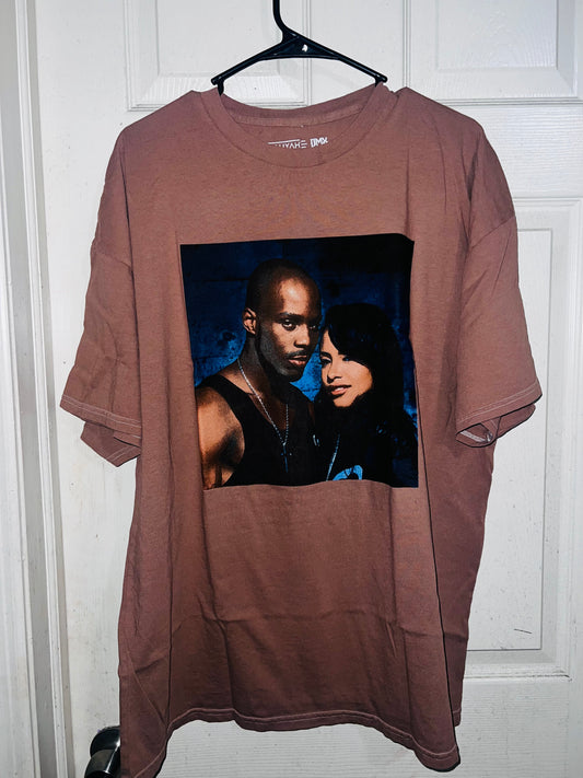 Aaliyah and DMX Oversized Distressed Tee
