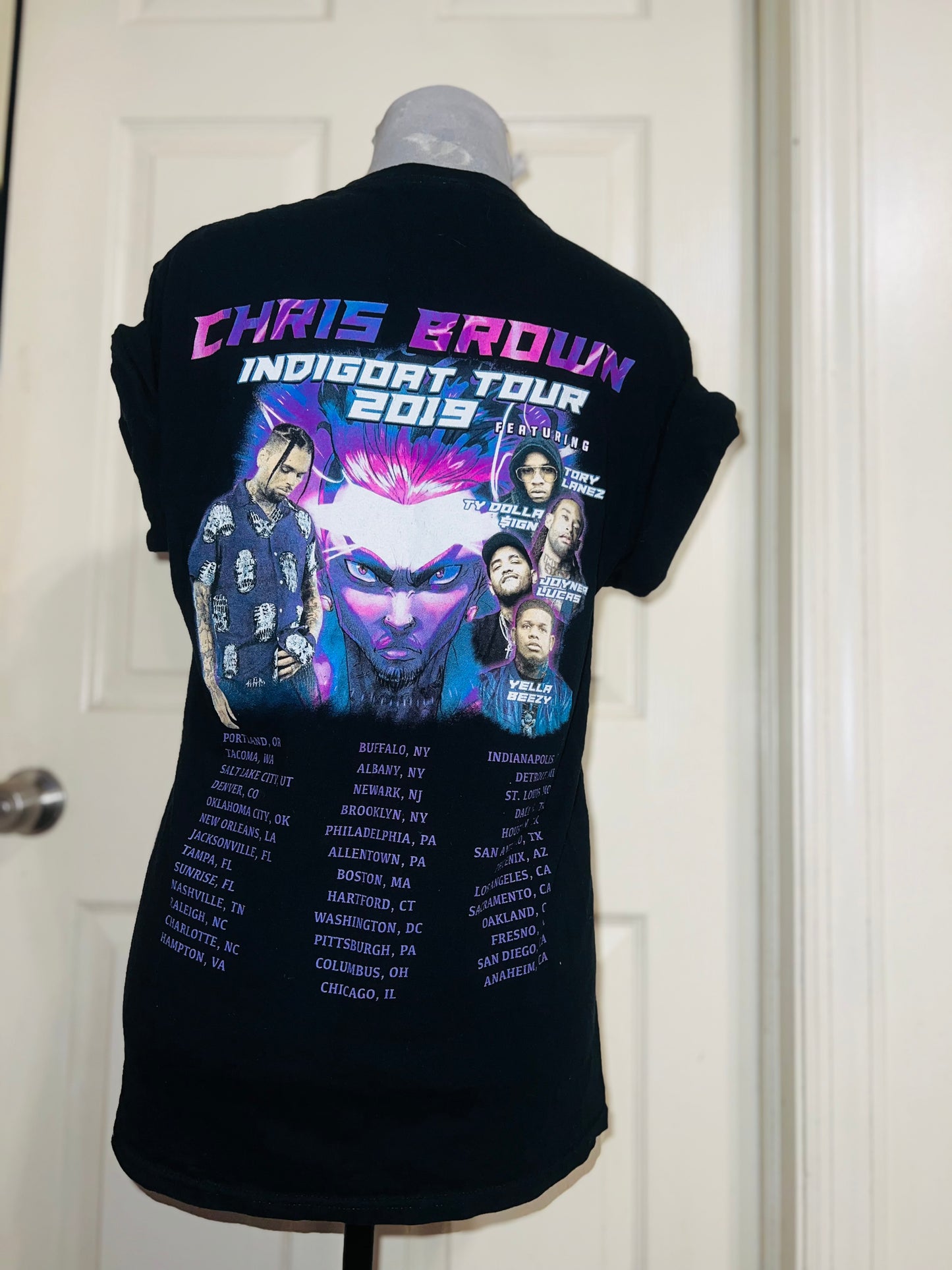Chris Brown 2019 Double Sided Tour Distressed Tee