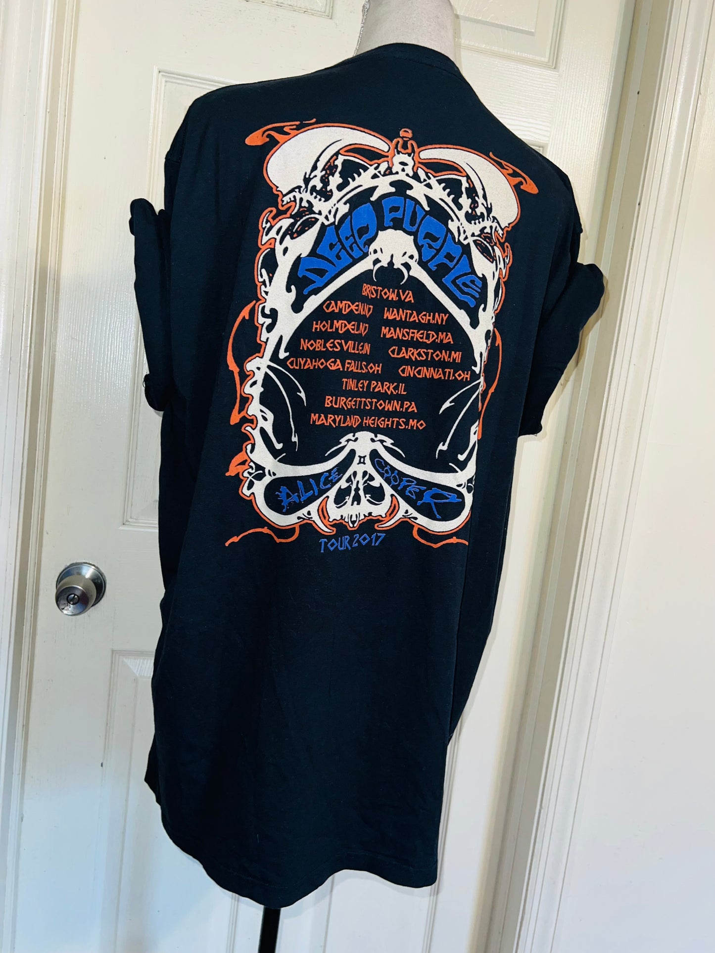 Alice Cooper and Deep Purple Double Sided Oversized Distressed Tee