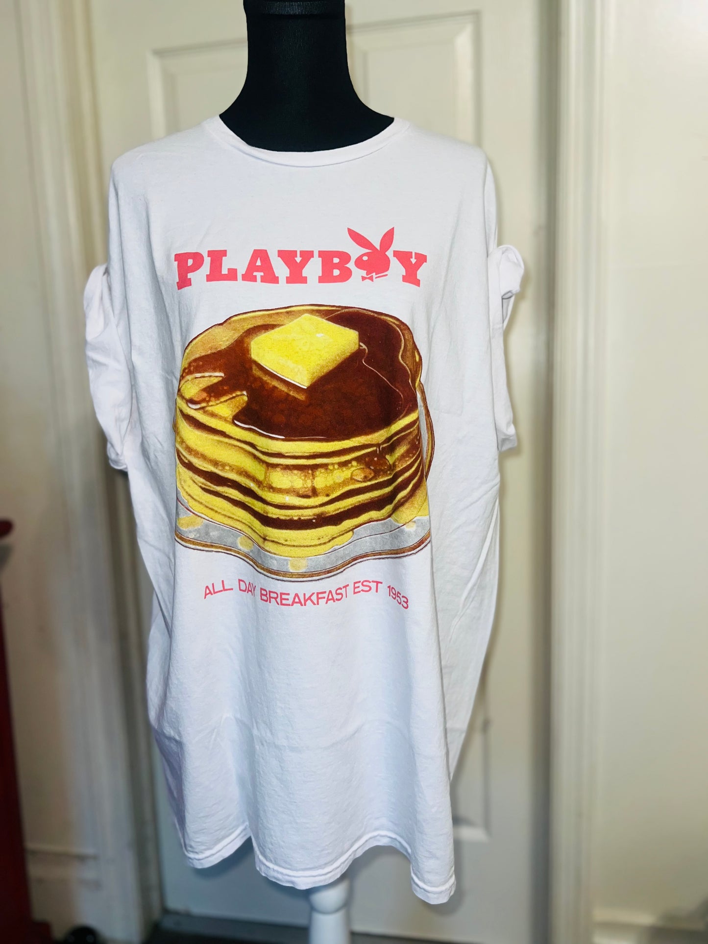 Playboy Pancake Double Sided Distressed Tee