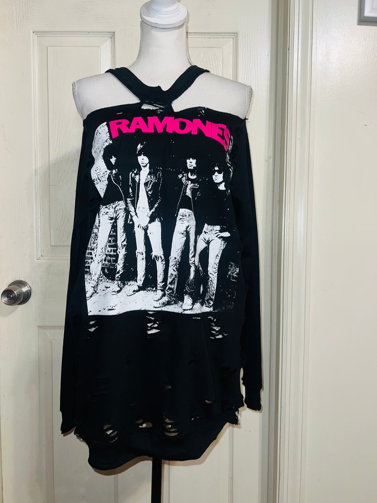 Ramones Oversized Distressed Sweatshirt