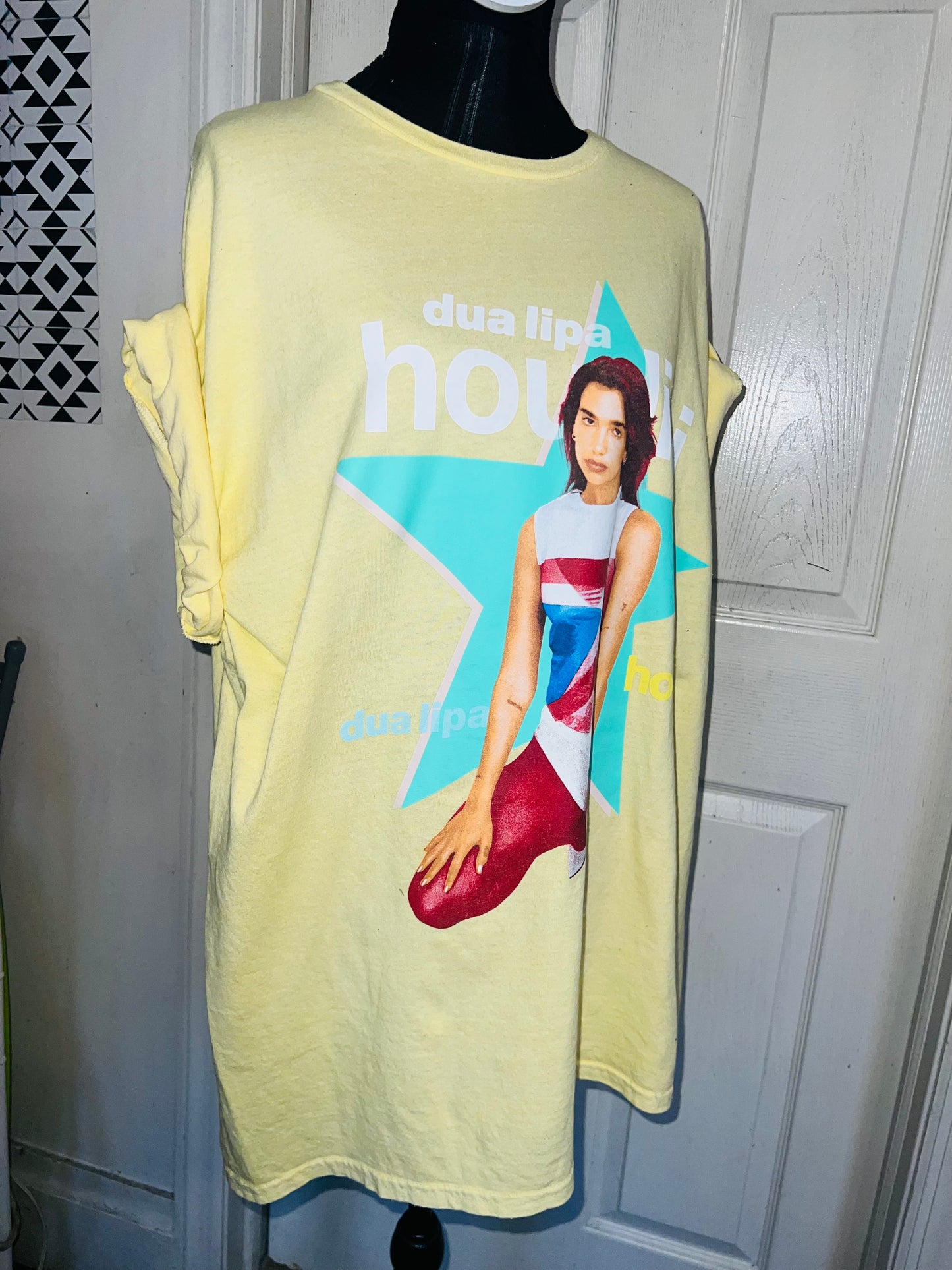 Dua Lipa Oversized Distressed Tee