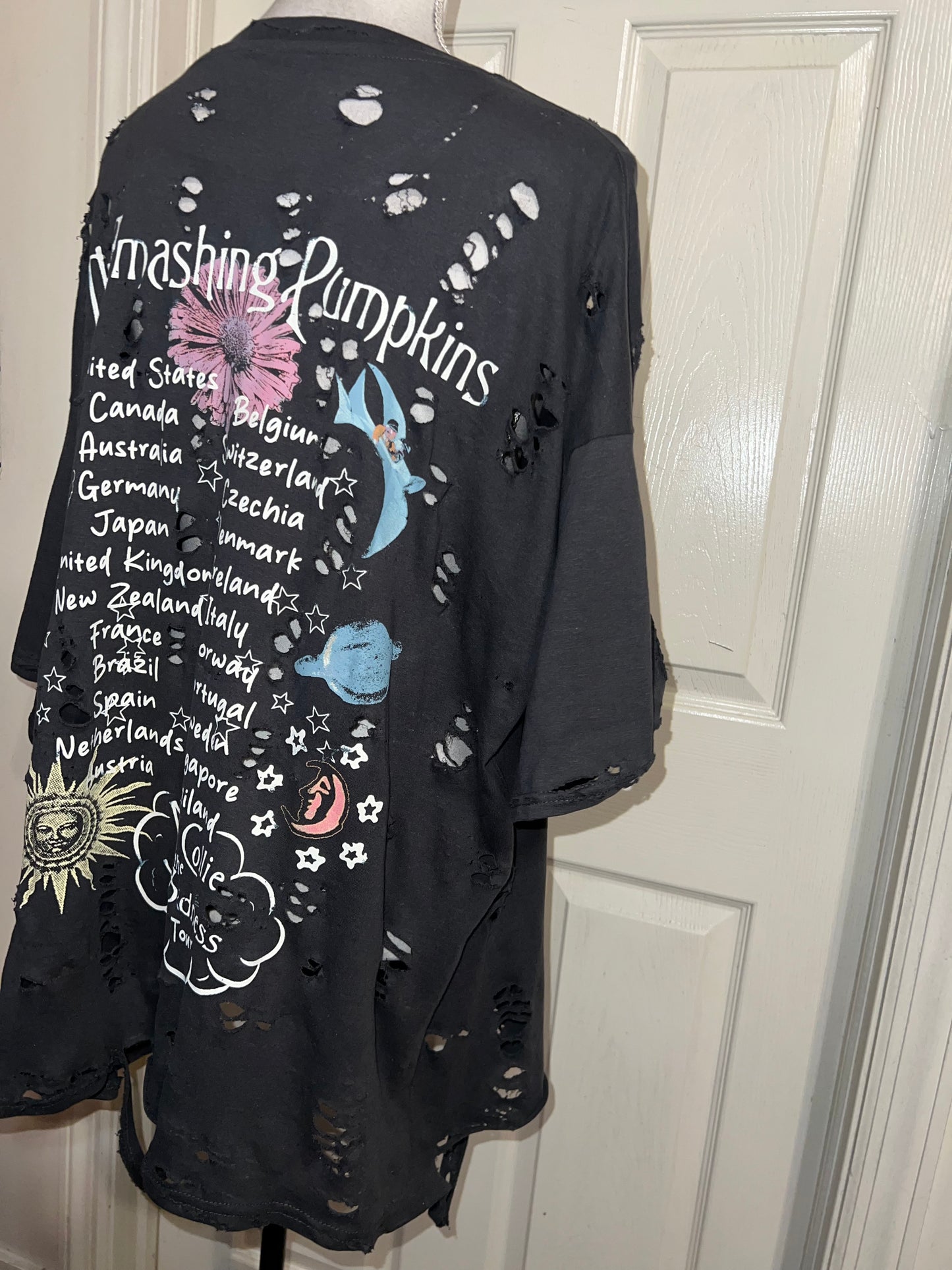 Smashing Pumpkins Double Sided Oversized Distressed Tee