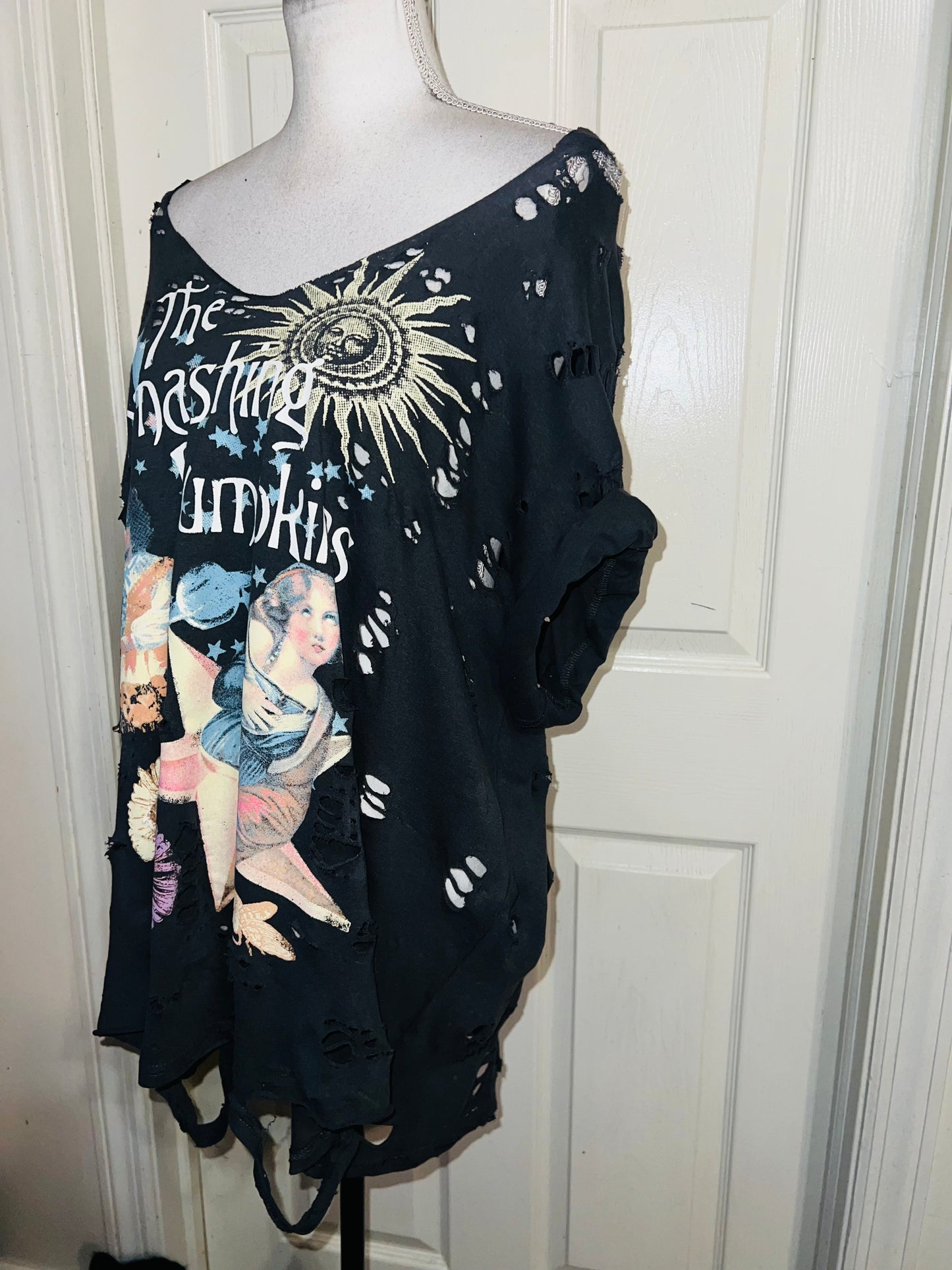 Smashing Pumpkins Double Sided Oversized Distressed Tee