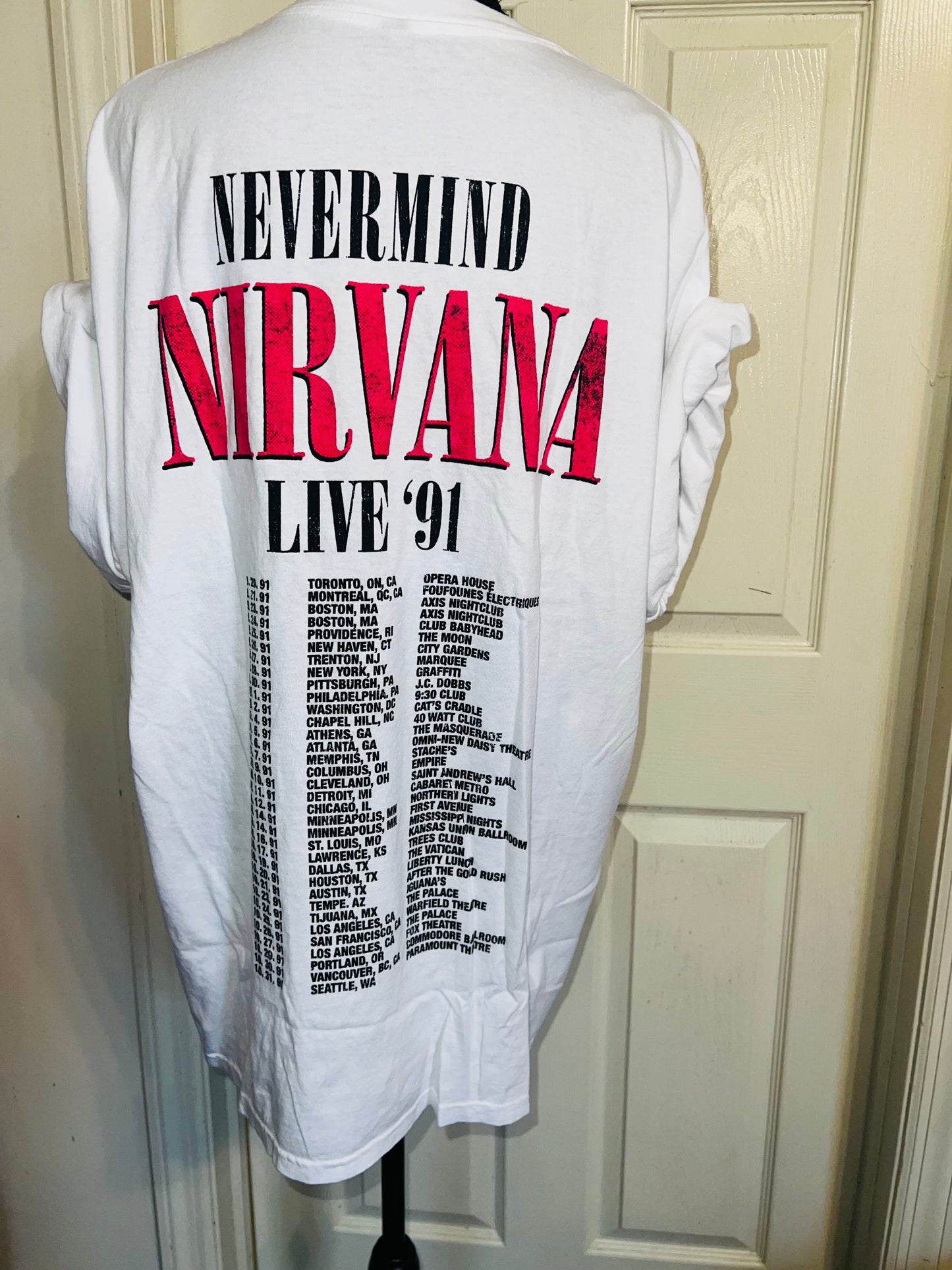 Nirvana Double Sided Oversized Distressed Tee