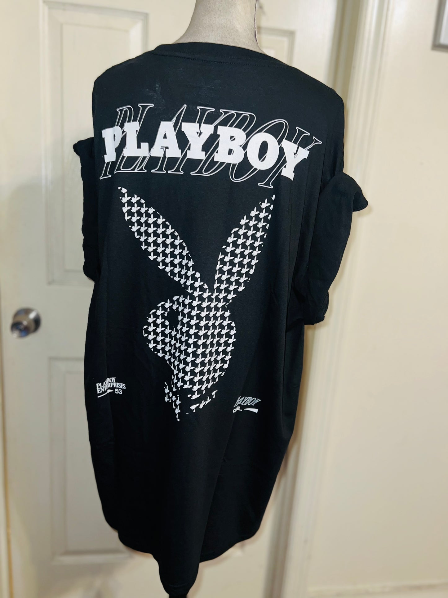 Playboy Double Sides Oversized Distressed Tee