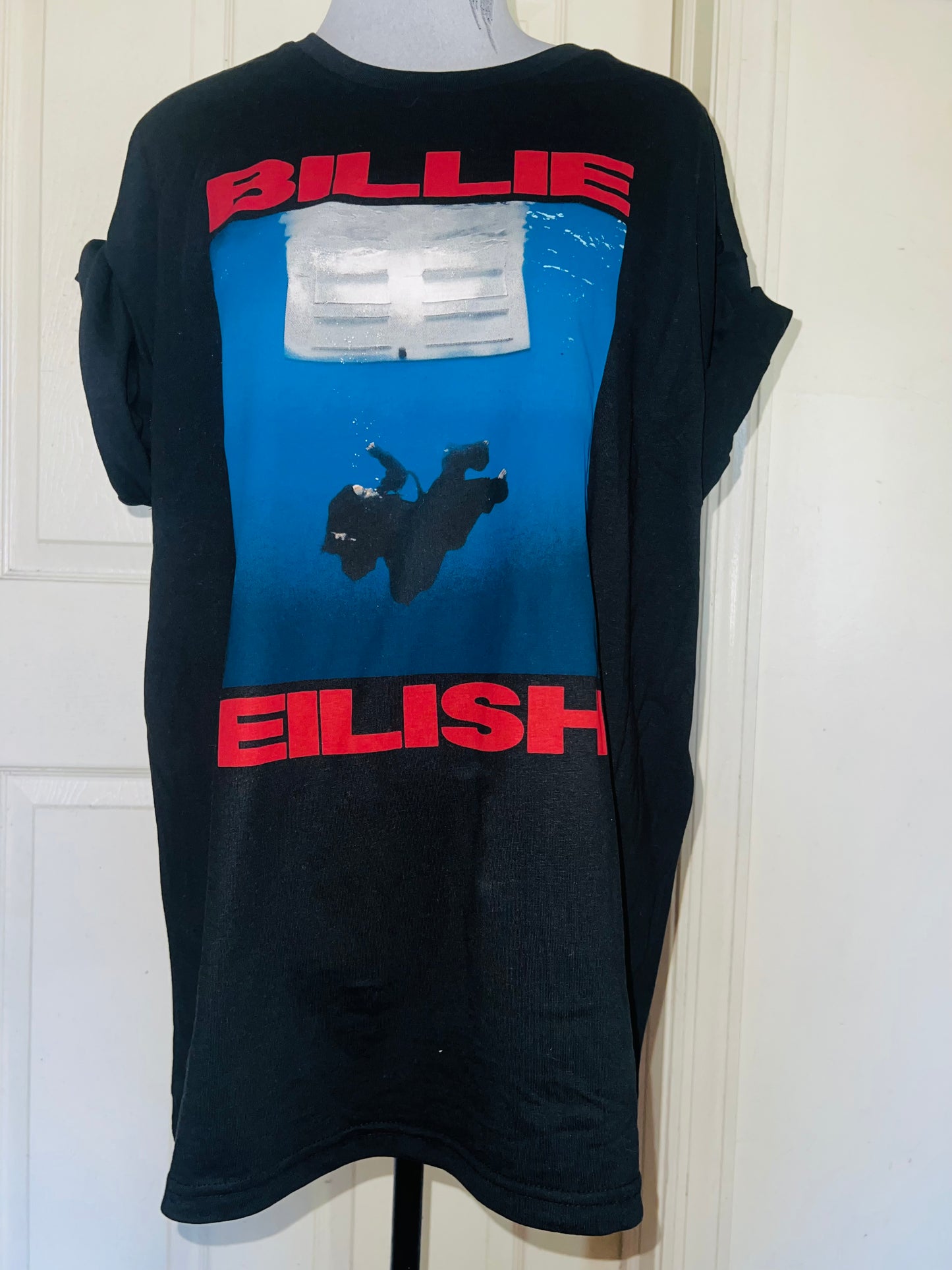 Billie Eilish Hit Me Hard & Soft Oversized Distressed Tee