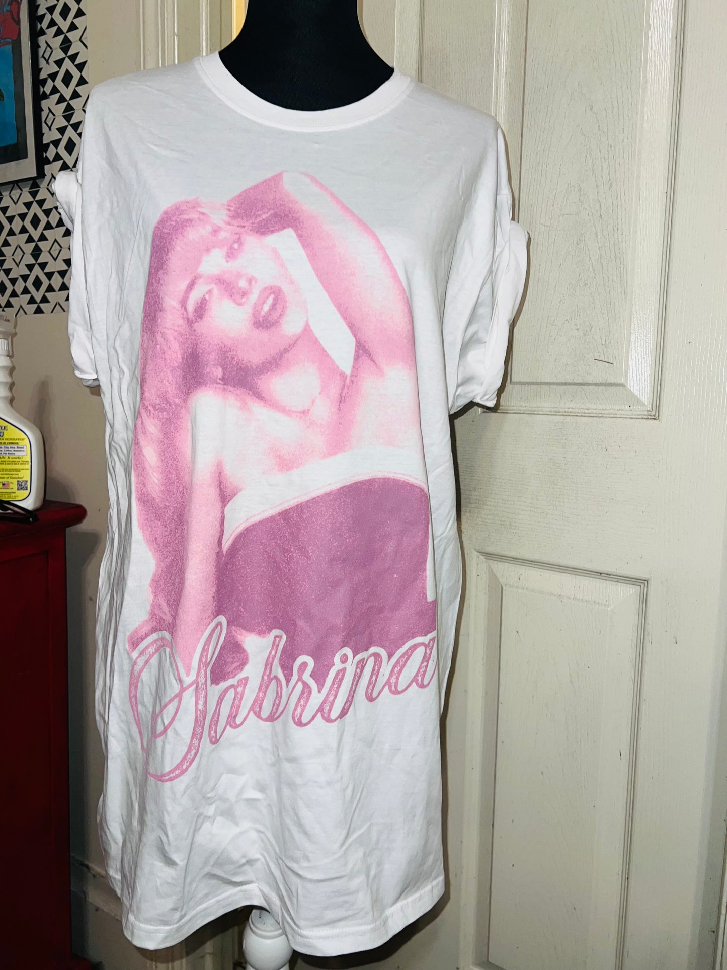 Sabrina Carpenter Oversized Distressed Tee