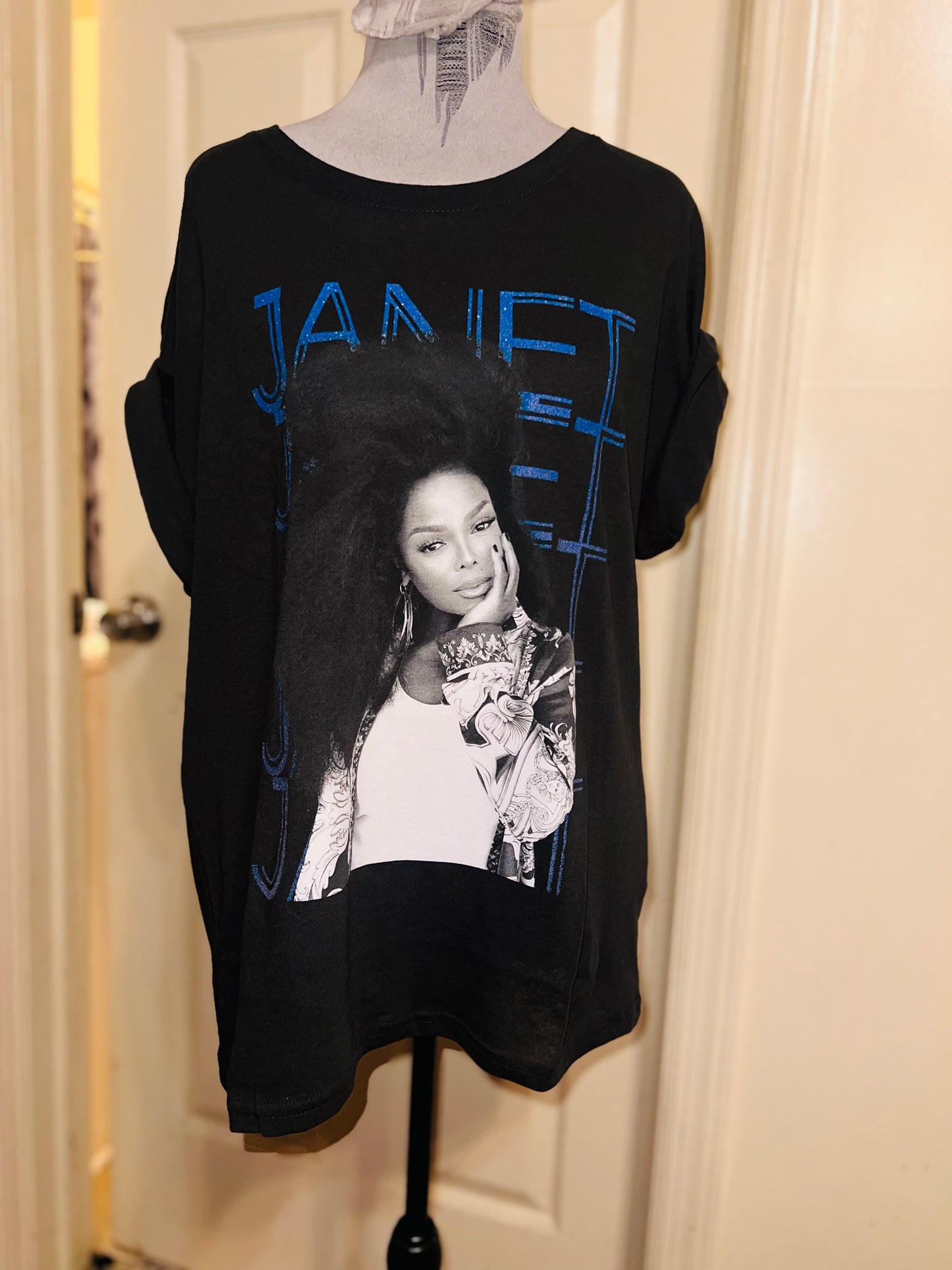 Janet Jackson Oversized Distressed Tee