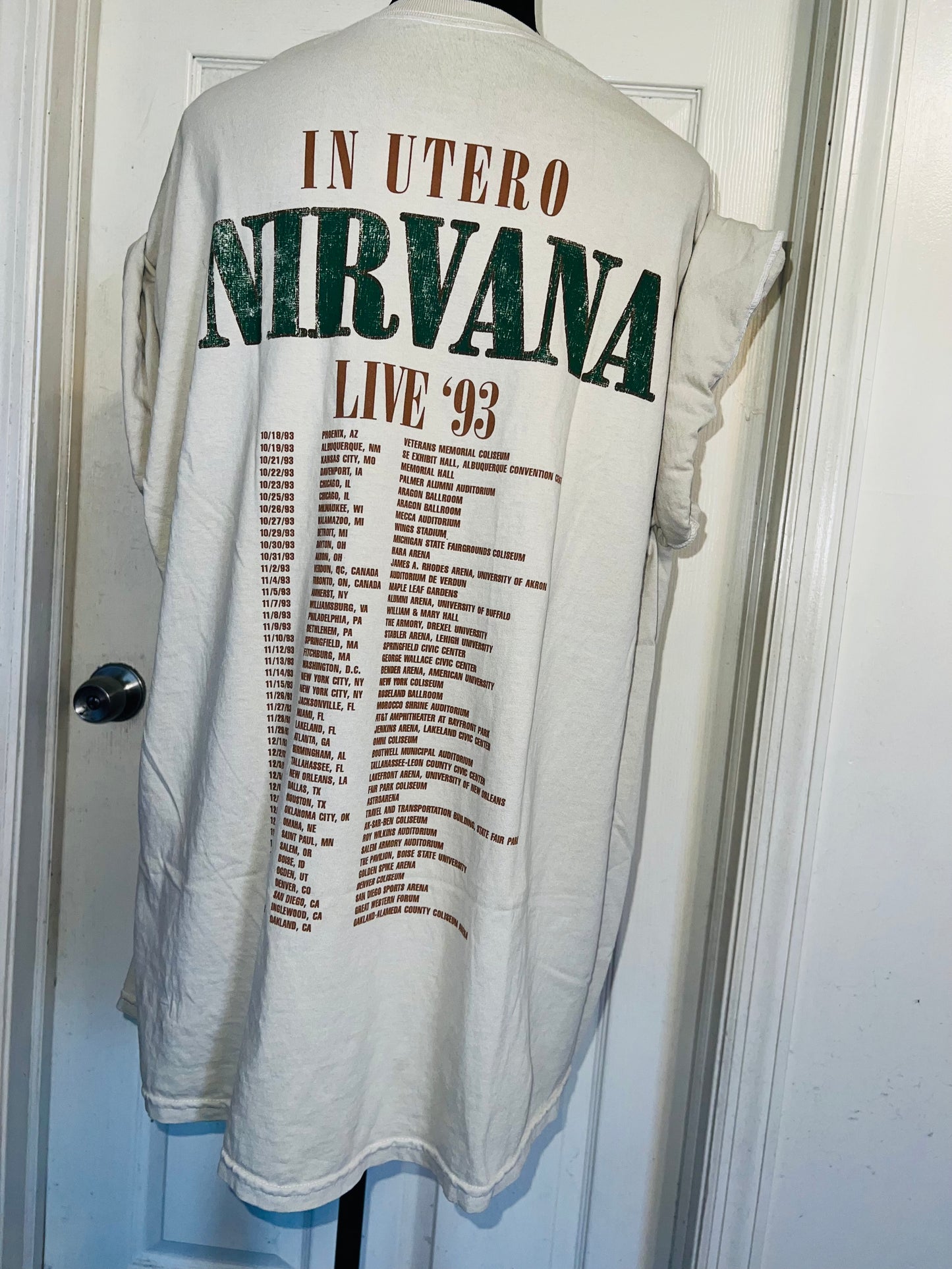 Nirvana Double Sided Oversized Distressed Tee