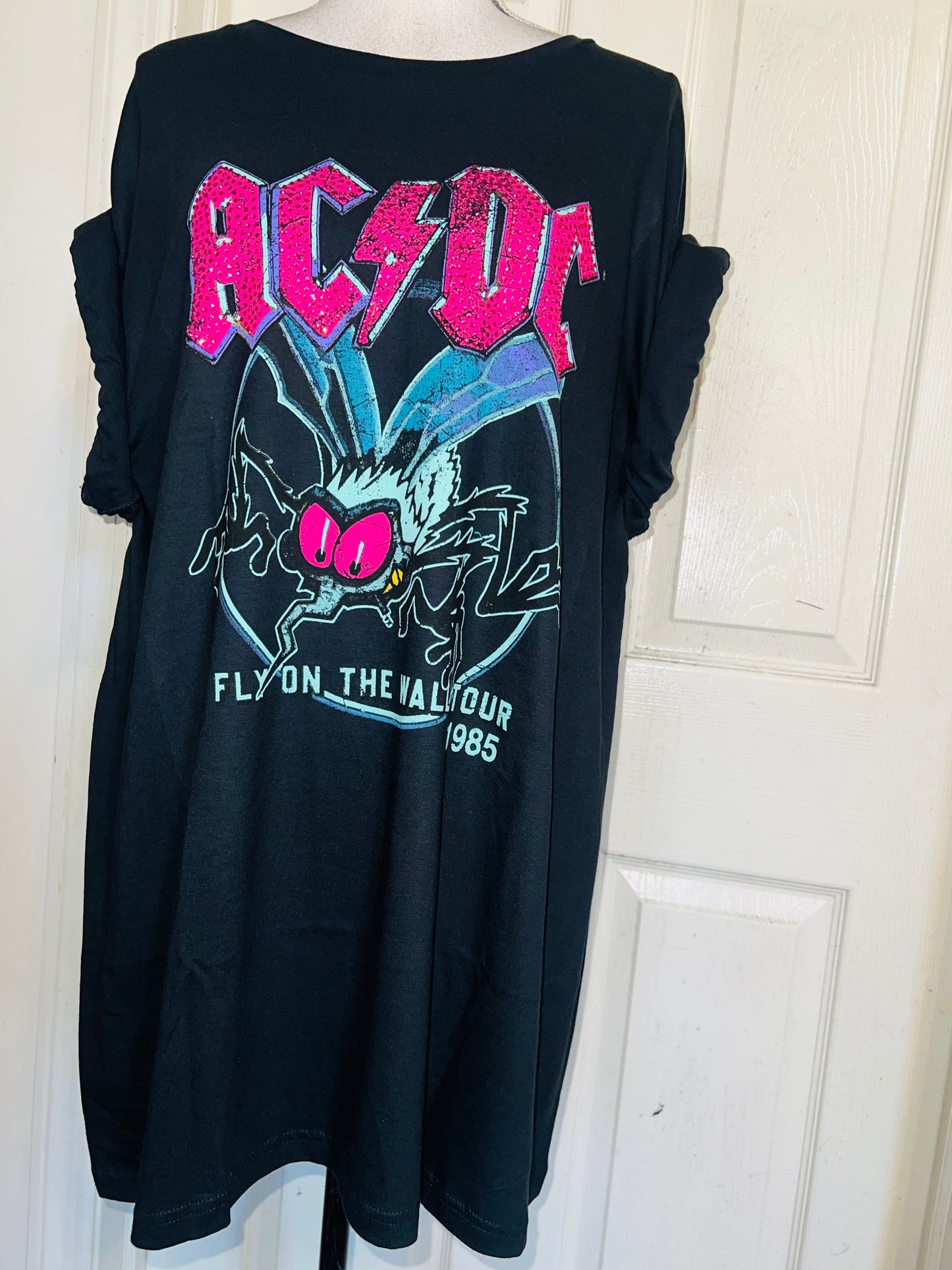AC/DC Oversized Distressed Tee