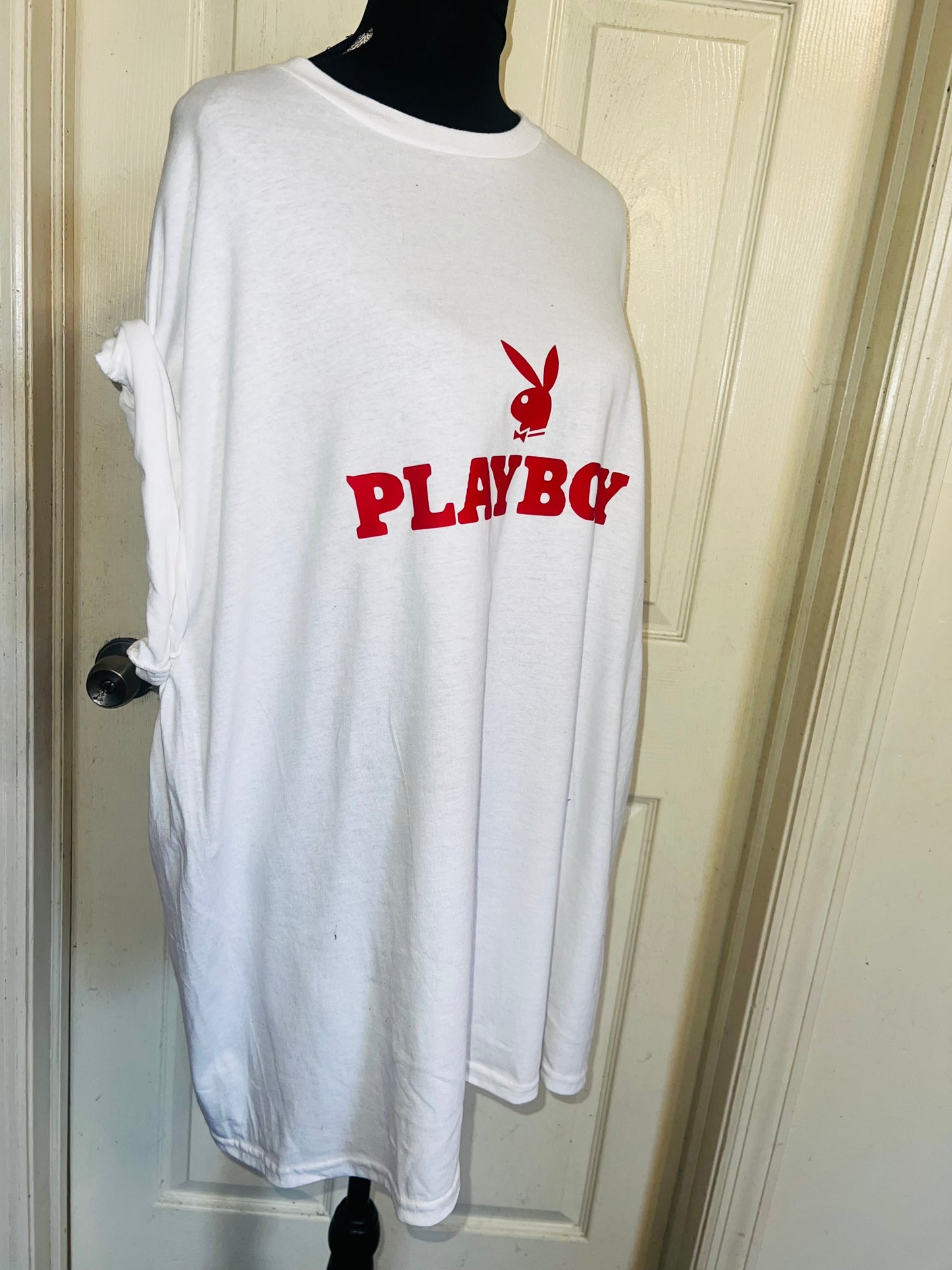 Playboy Double Sided Oversized Distressed Tee