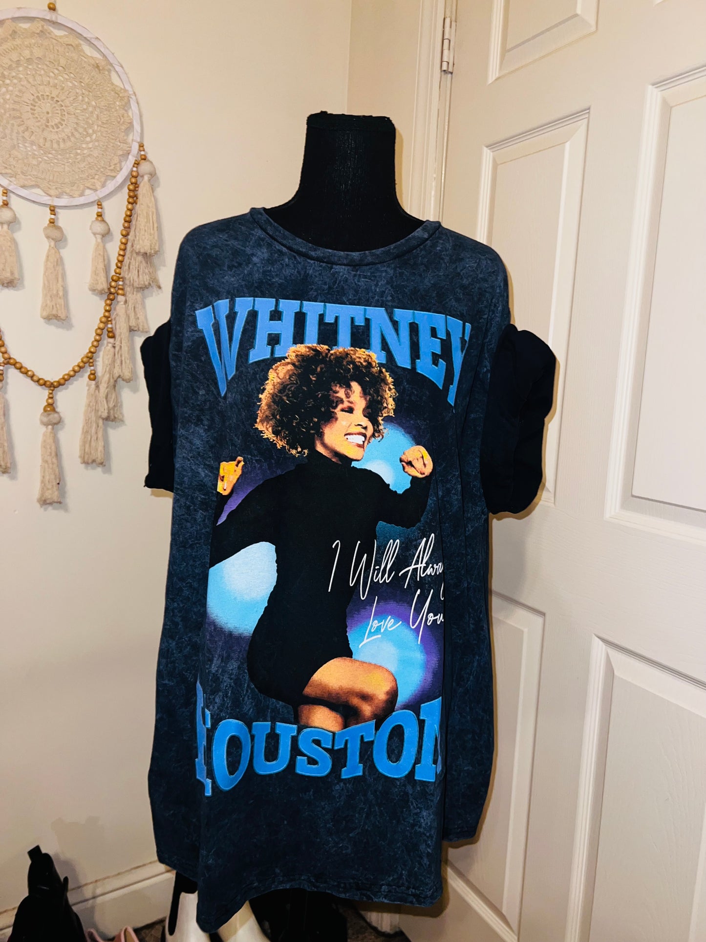 Whitney Houston Oversized Distressed Tee
