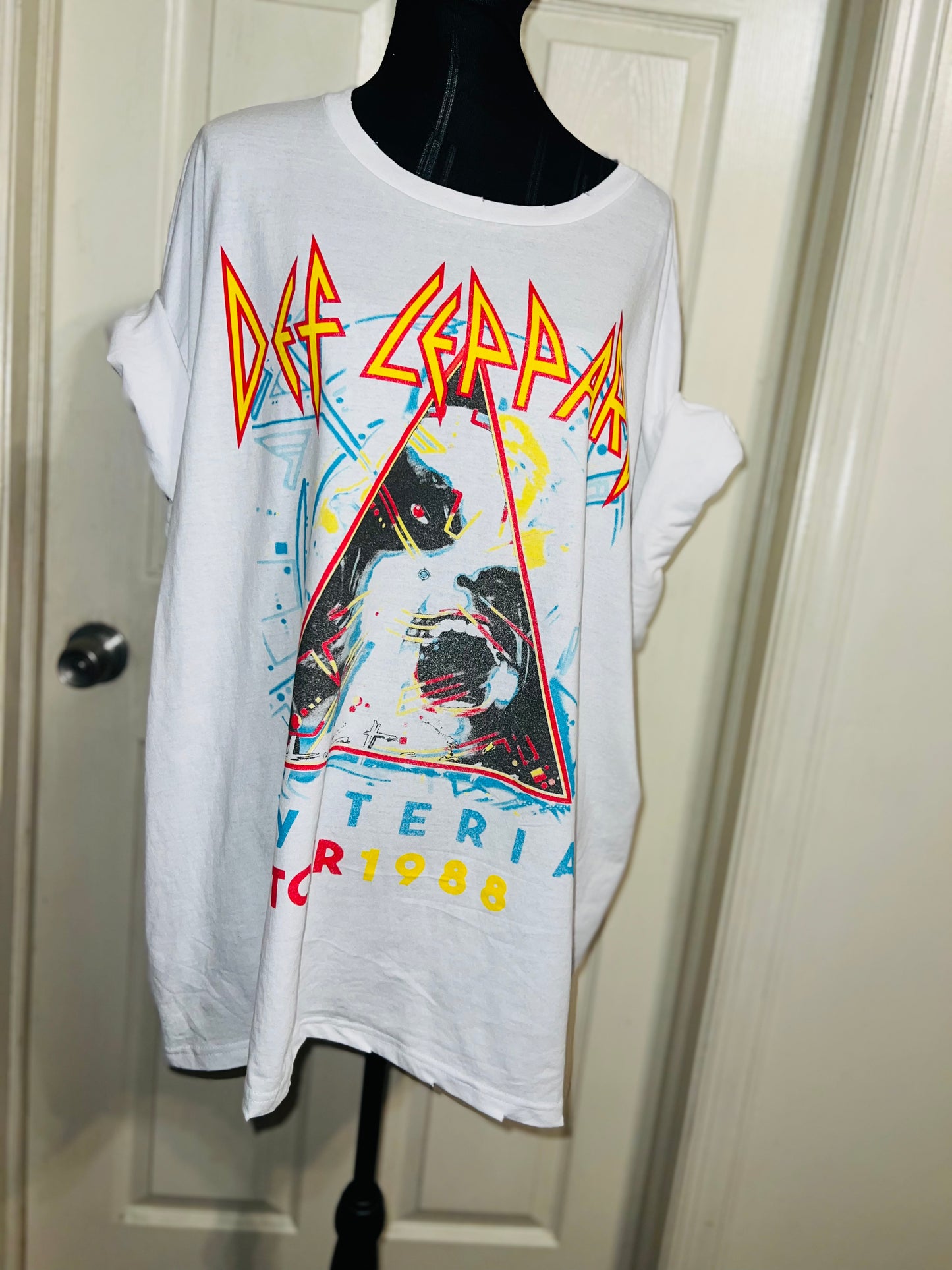 Def Leppard Double Sided Oversized Distressed Tee