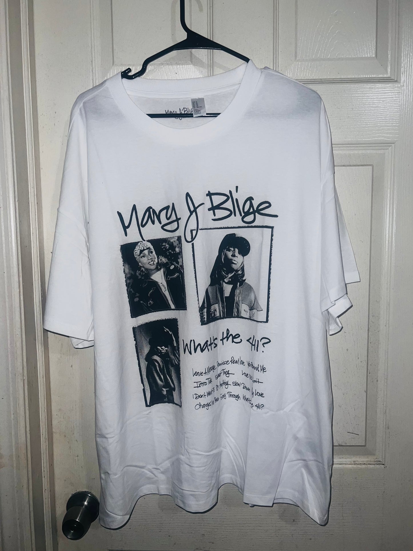 Mary J. Blige Oversized Distressed Tee