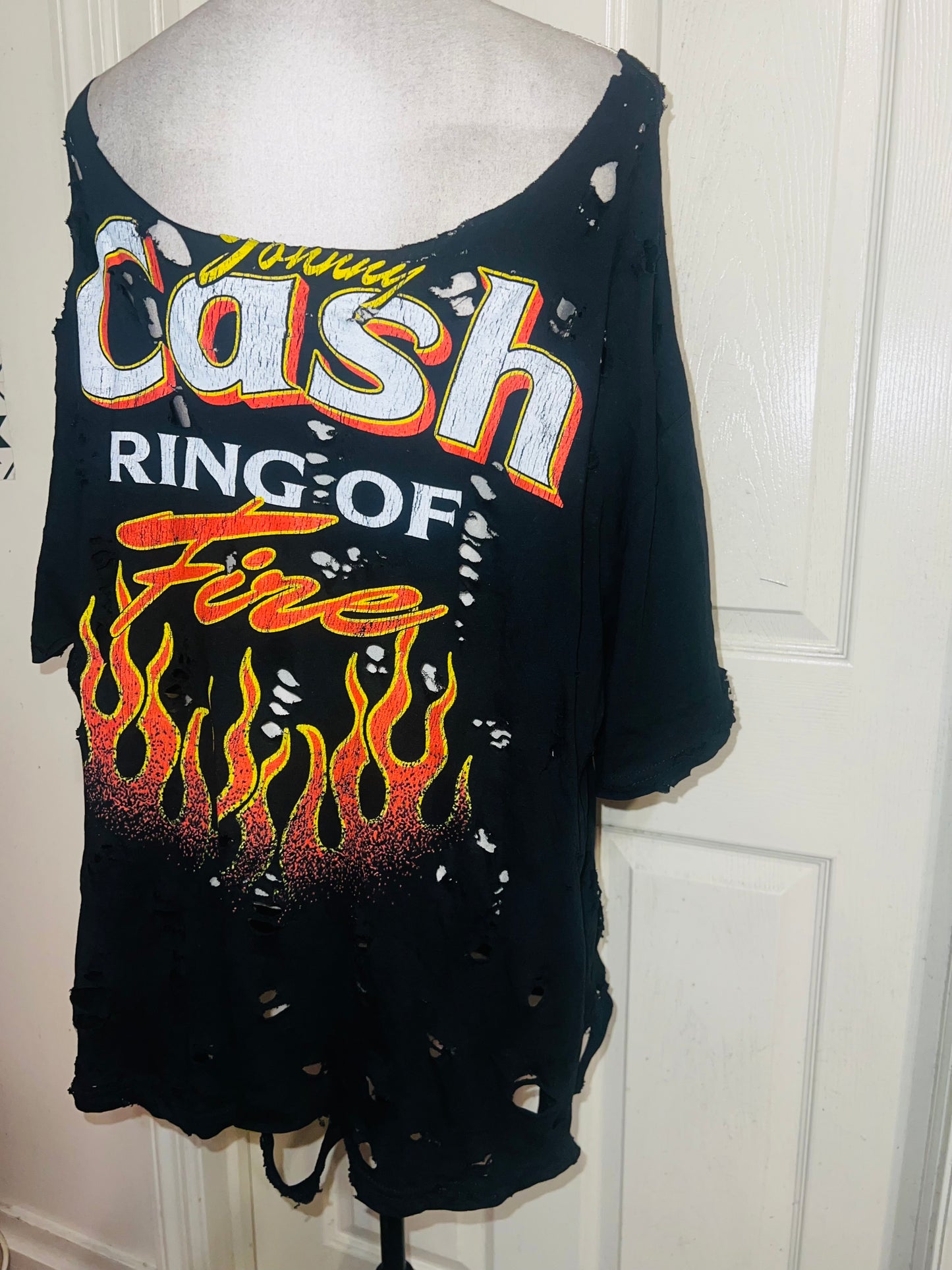 Johnny Cash Double Sided Oversized Distressed Tee