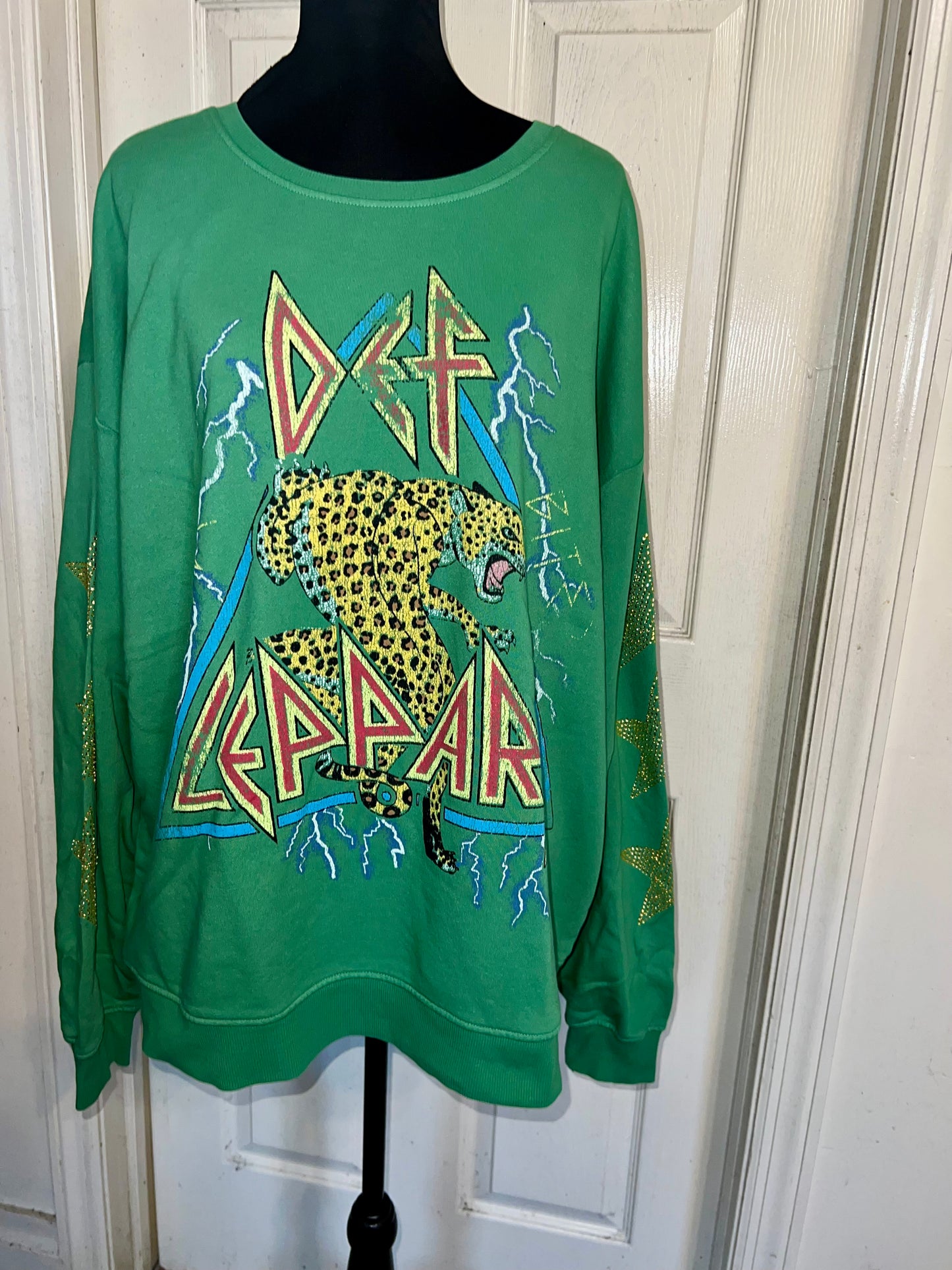 Def Leppard Oversized Distressed Sweatshirt