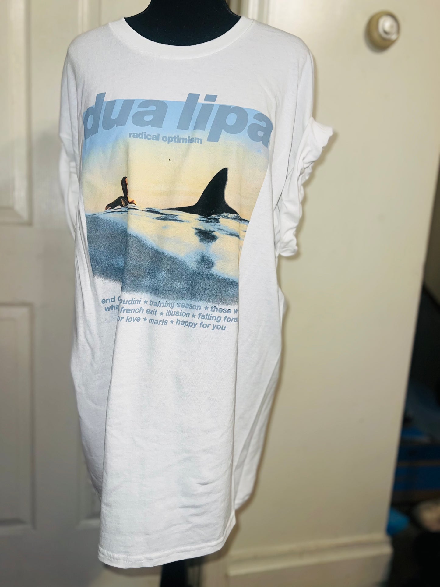 Dua Lipa Oversized Distressed Tee