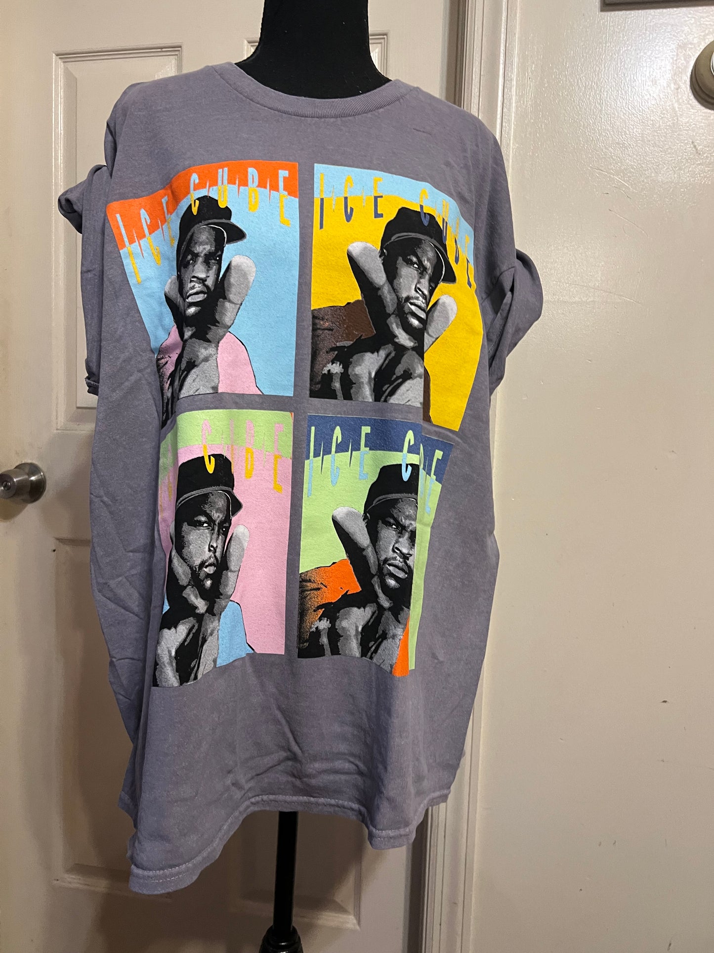 Ice Cube Warhol Pop Art Oversized Distressed Tee