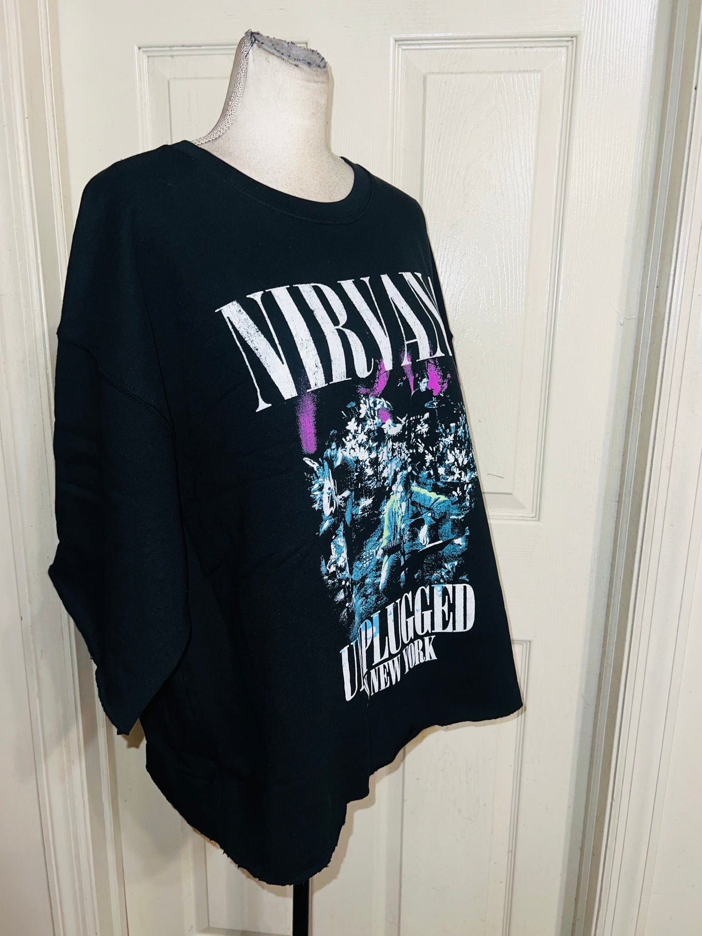 Nirvana Oversized Distressed Sweatshirt Tee